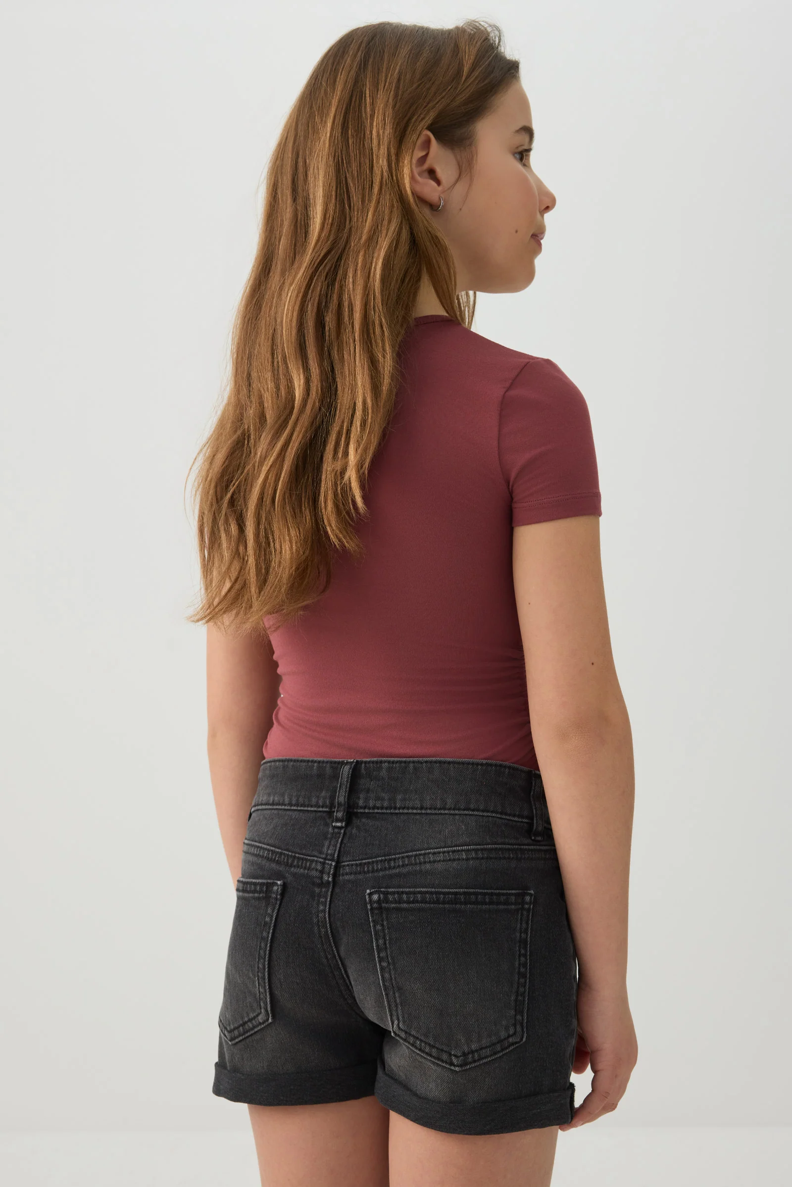 Rolled-Hem Denim Shorts - Image 4