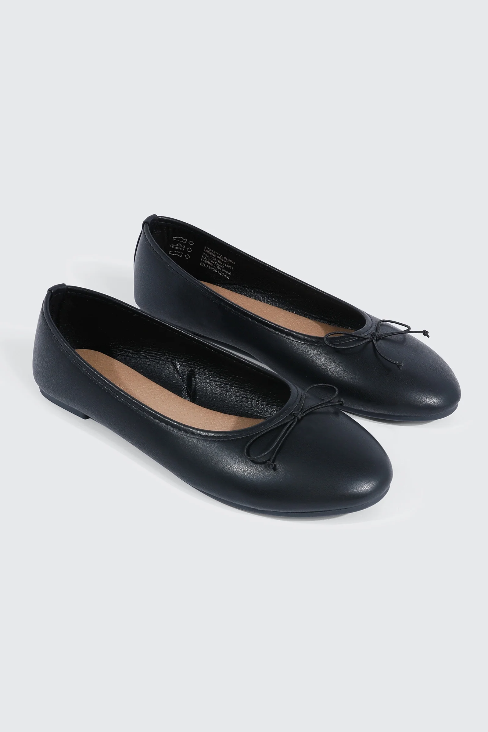 Round Toe Ballet Flats with Bow - Image 2