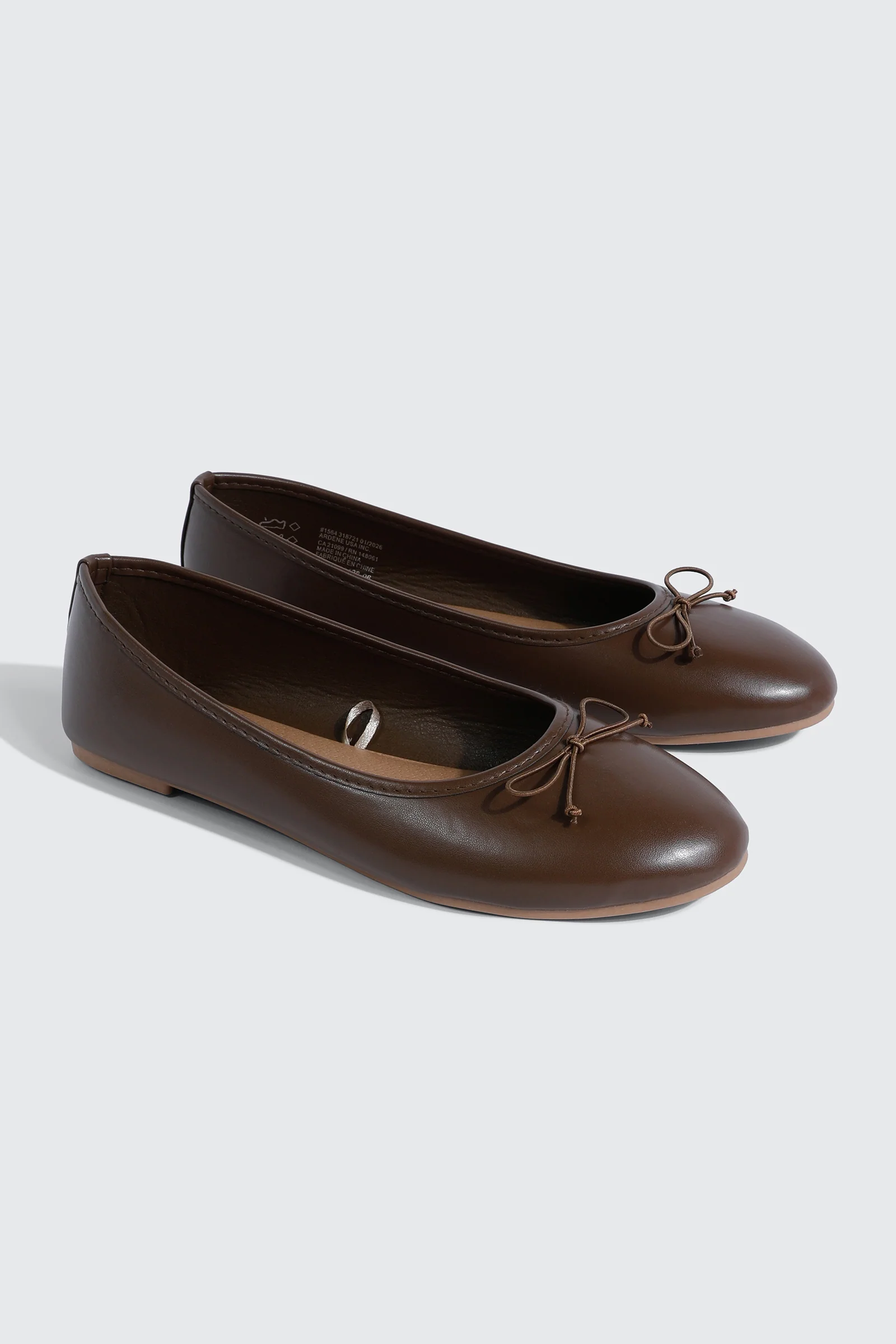 Round Toe Ballet Flats with Bow - Image 2
