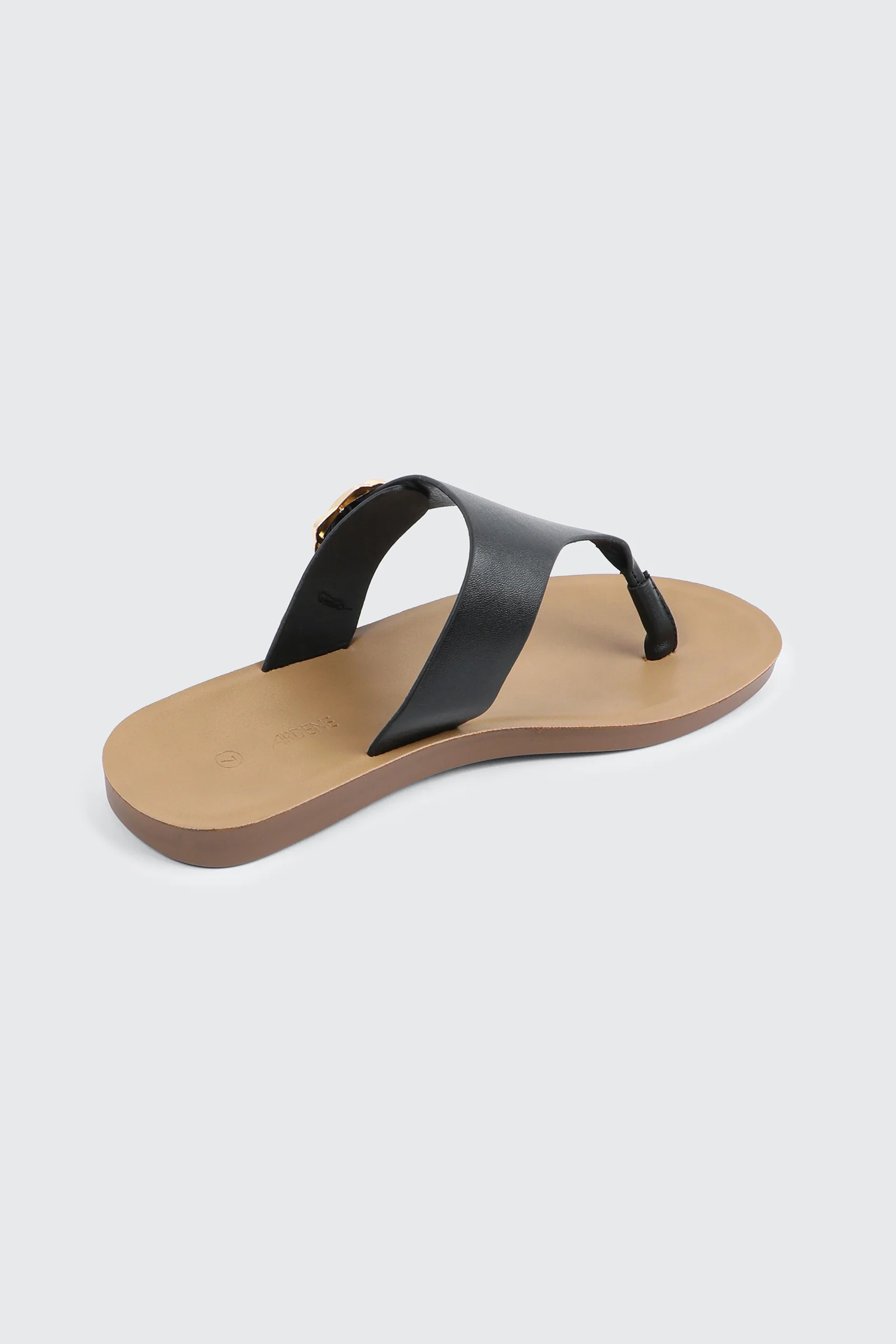 Round Toe Buckle Flat Sandals - Image 3