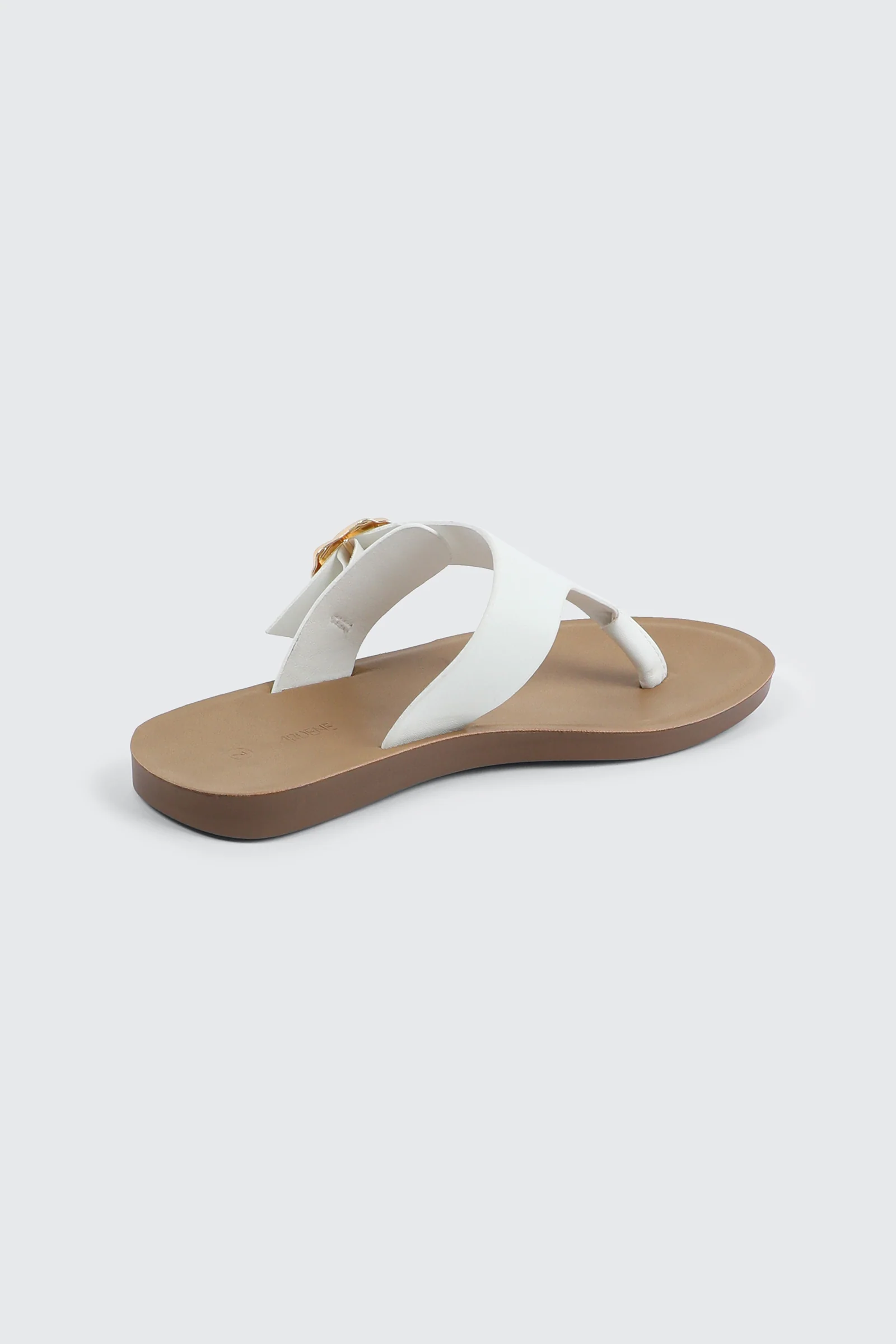 Round Toe Buckle Flat Sandals - Image 3