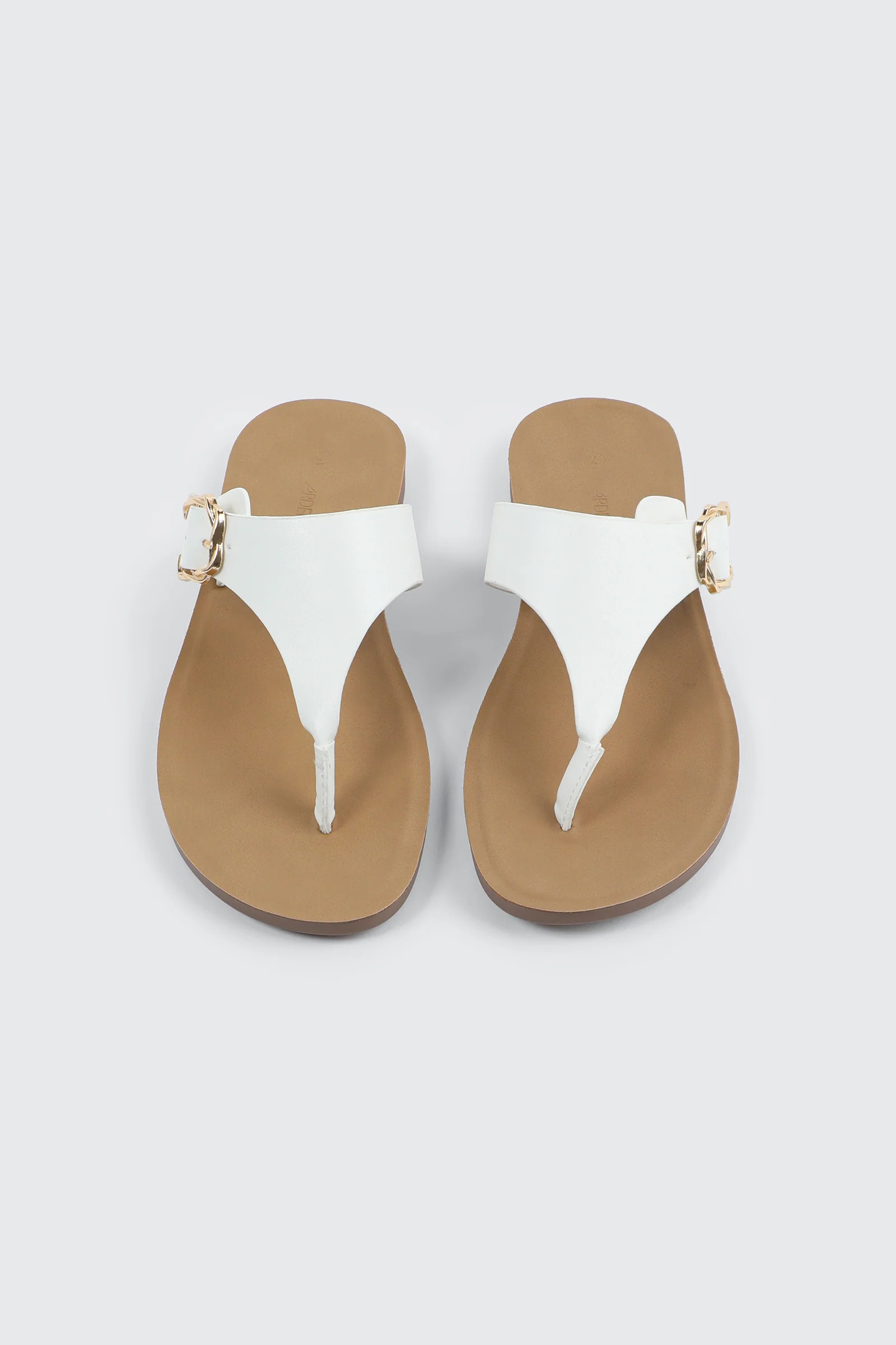 Round Toe Buckle Flat Sandals - Image 4