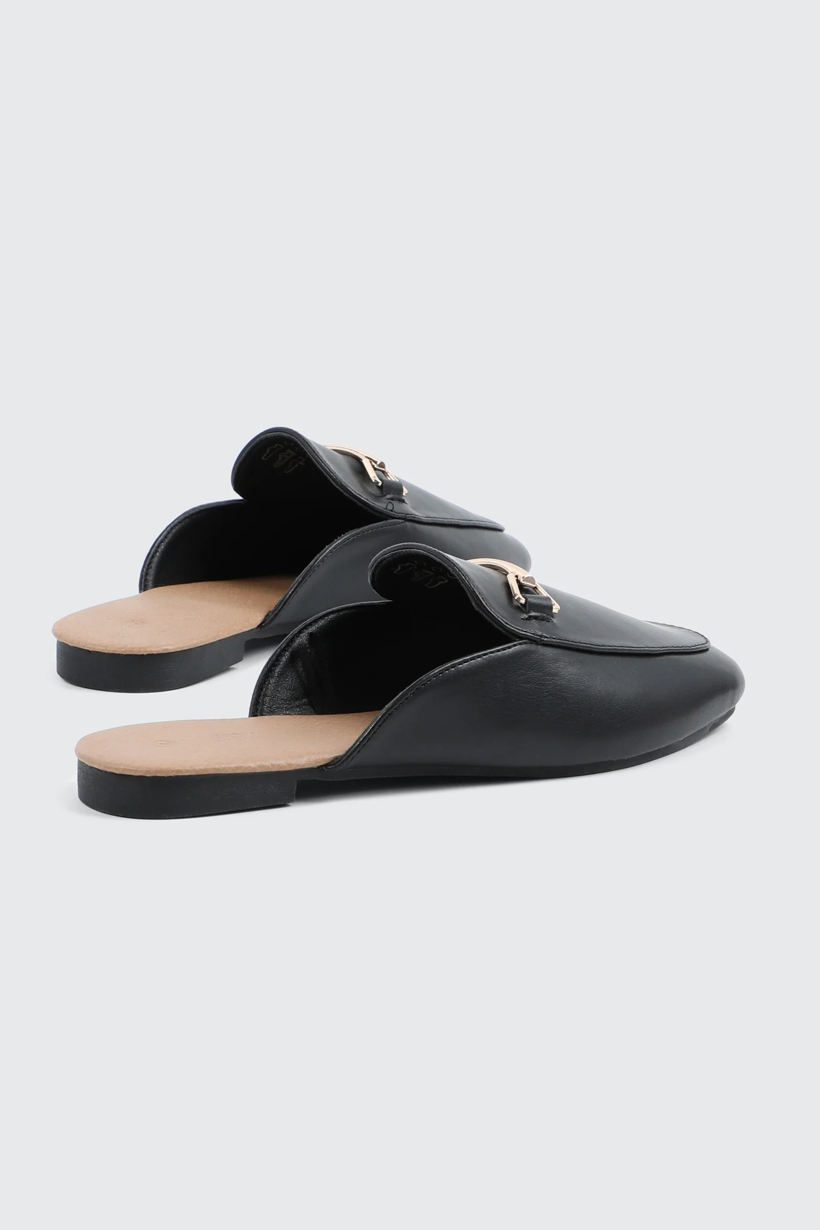 Round Toe Mules with Metal Ornament - Image 3