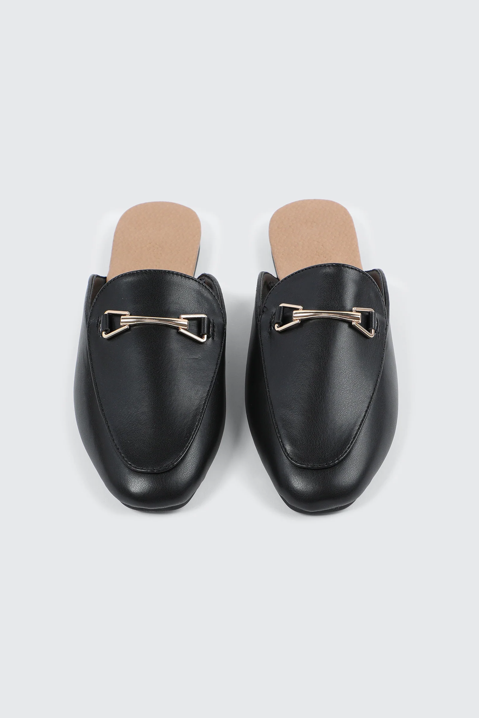 Round Toe Mules with Metal Ornament - Image 4