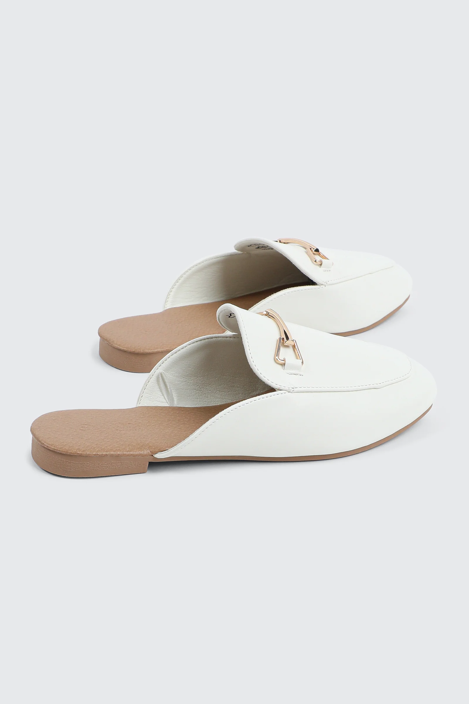 Round Toe Mules with Metal Ornament - Image 3