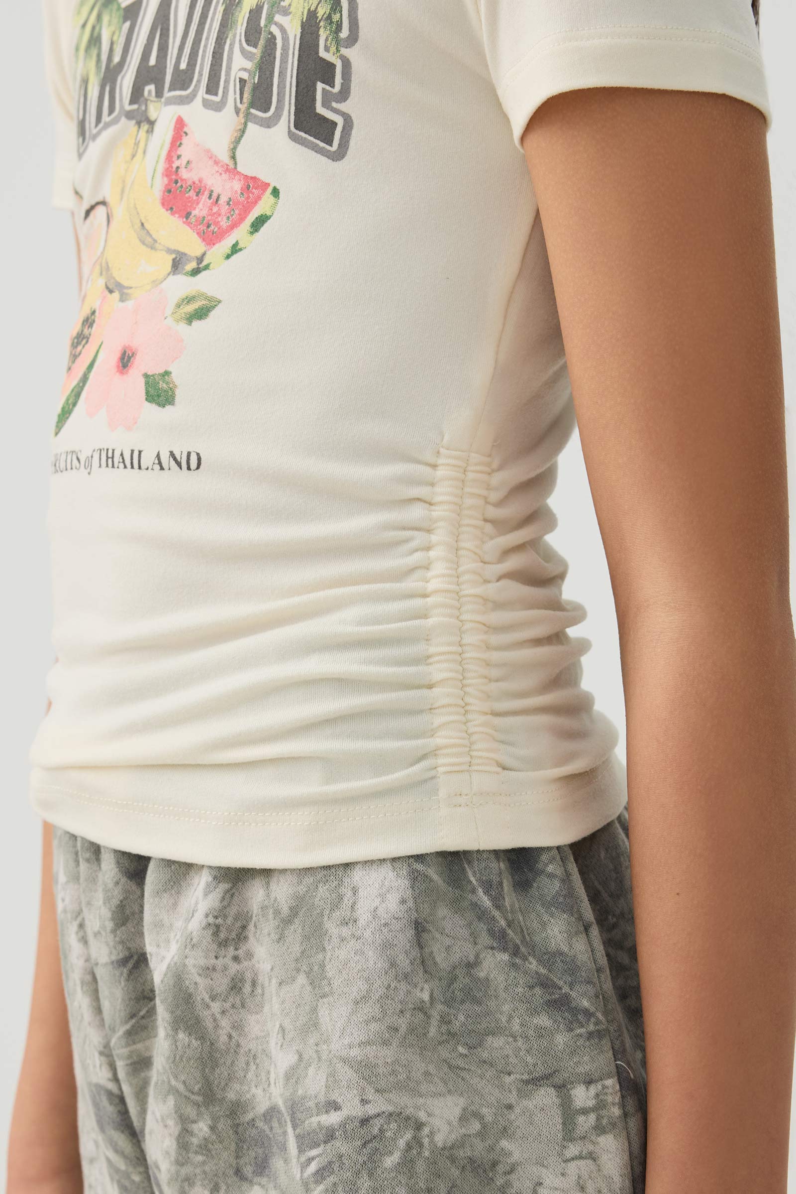 Ruched Side Printed T-Shirt - Image 3