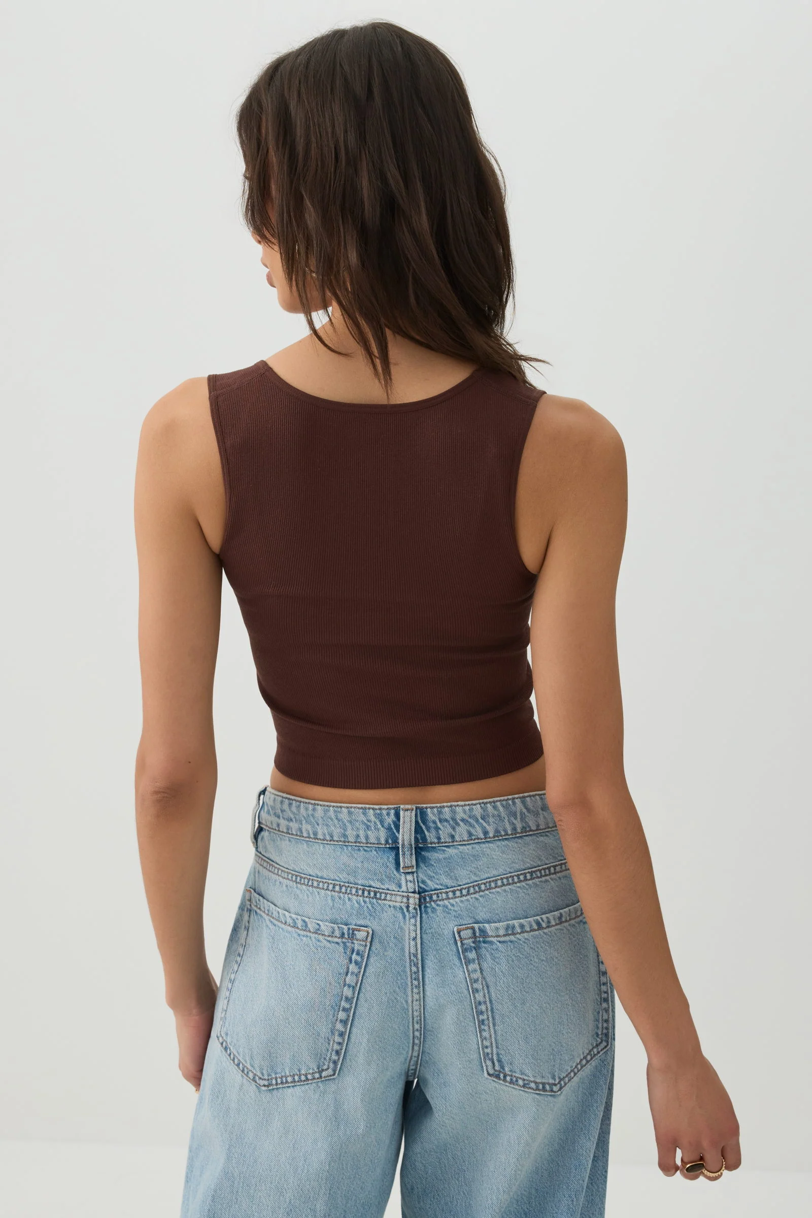 Seamless Ribbed Trapeze Tank Top - Image 4