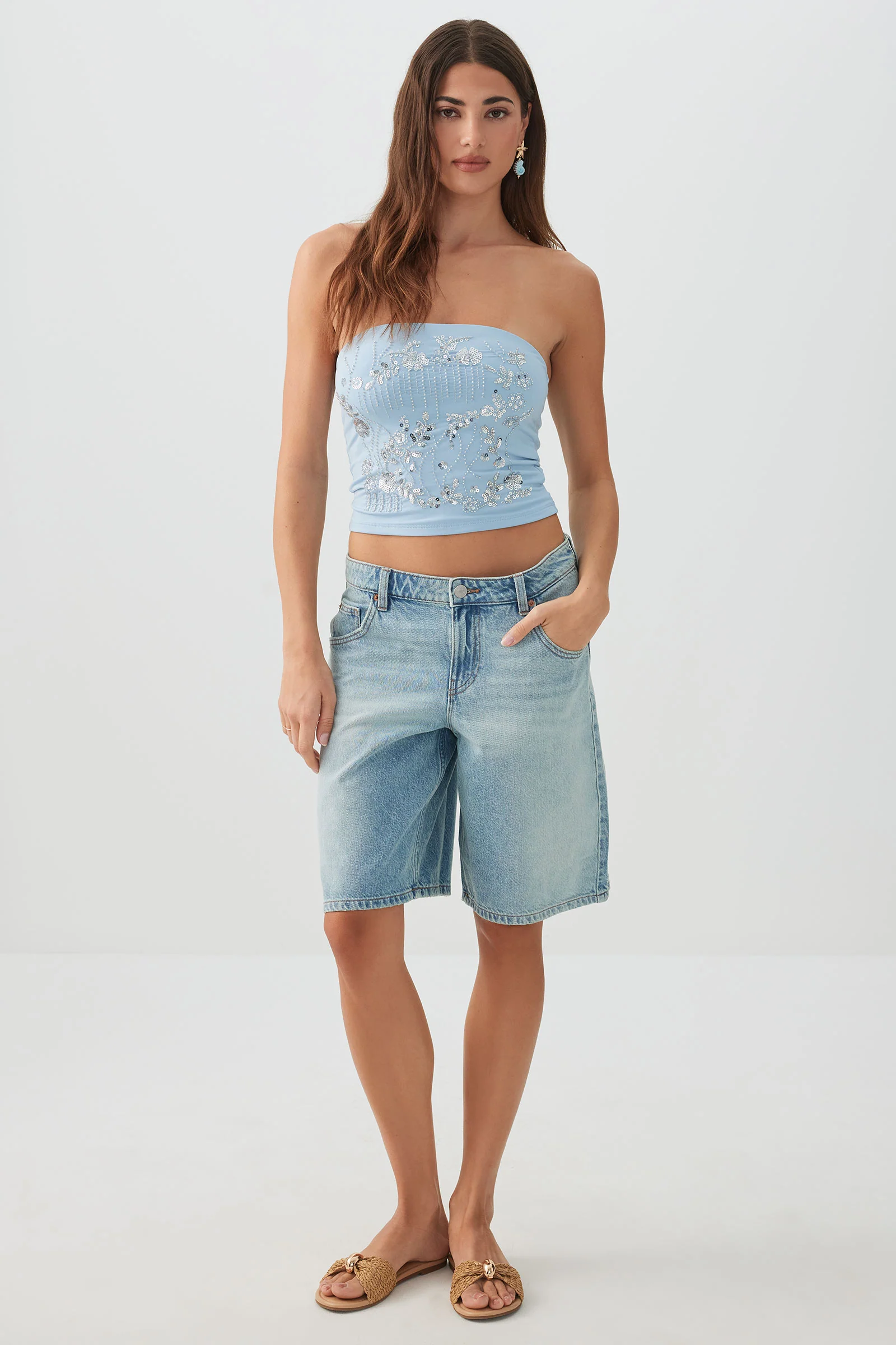 Sequin Beaded Tube Top - Image 3
