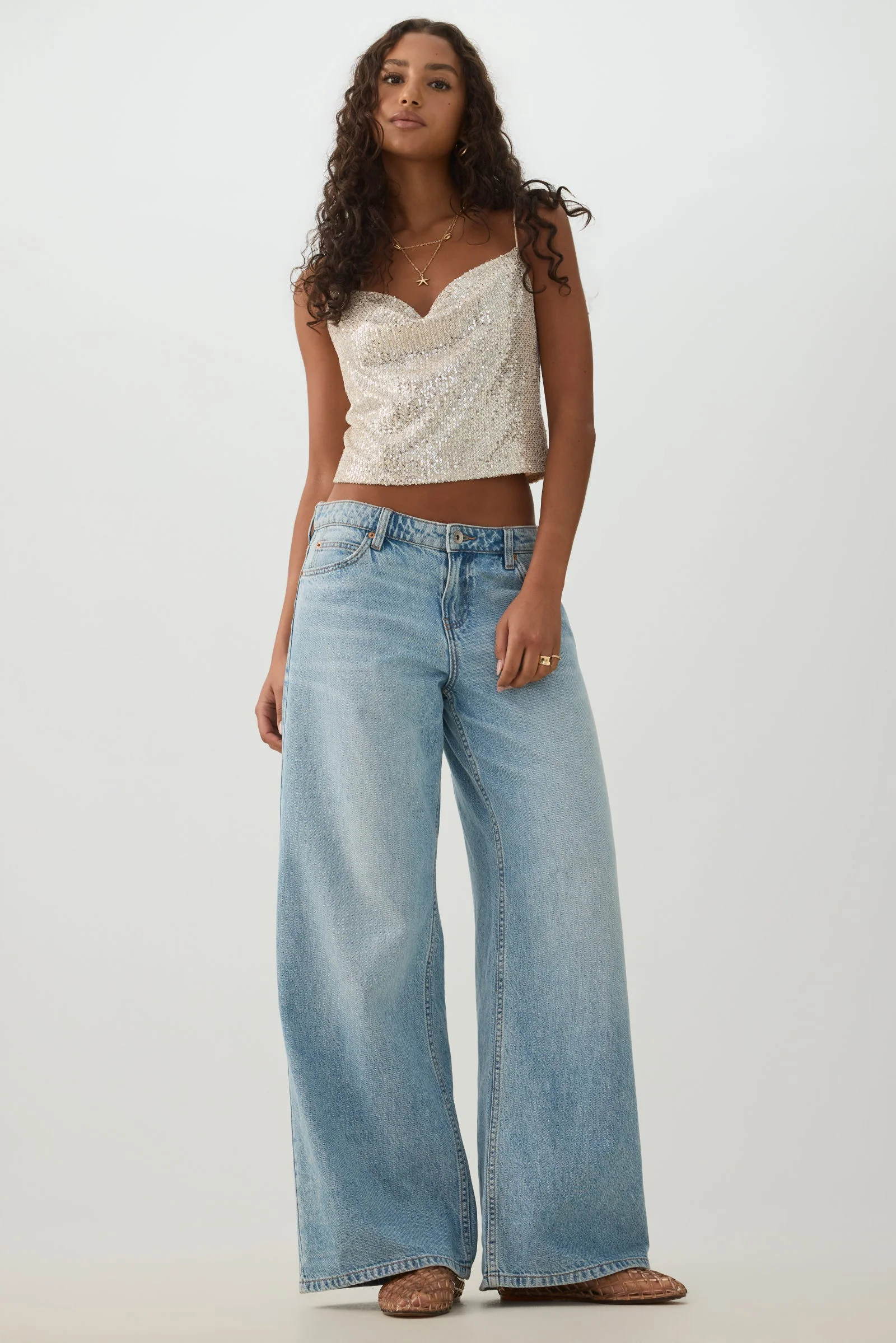 Sequin Cropped Tank Top - Image 3