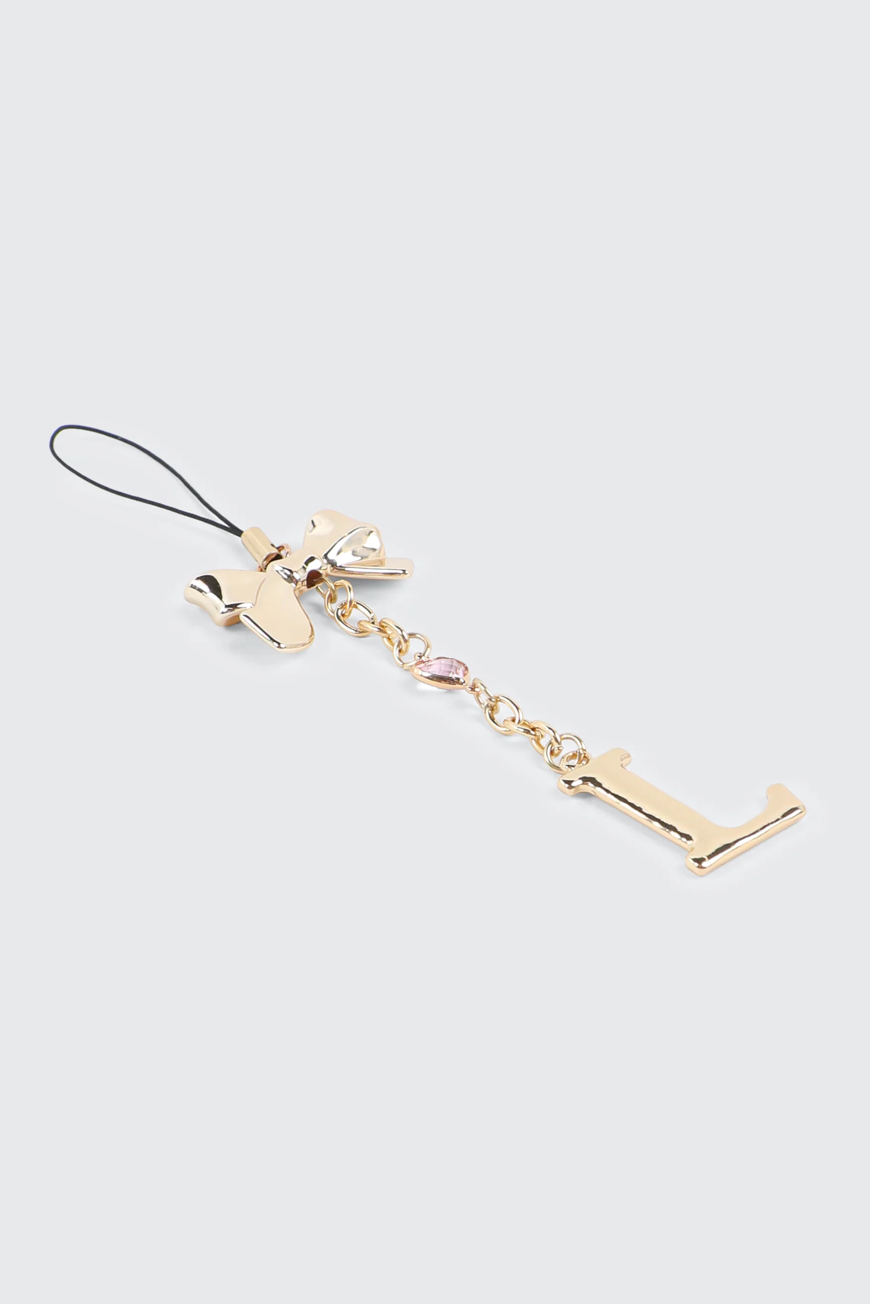Shiny Letter A Phone Charm with Bow - Image 2