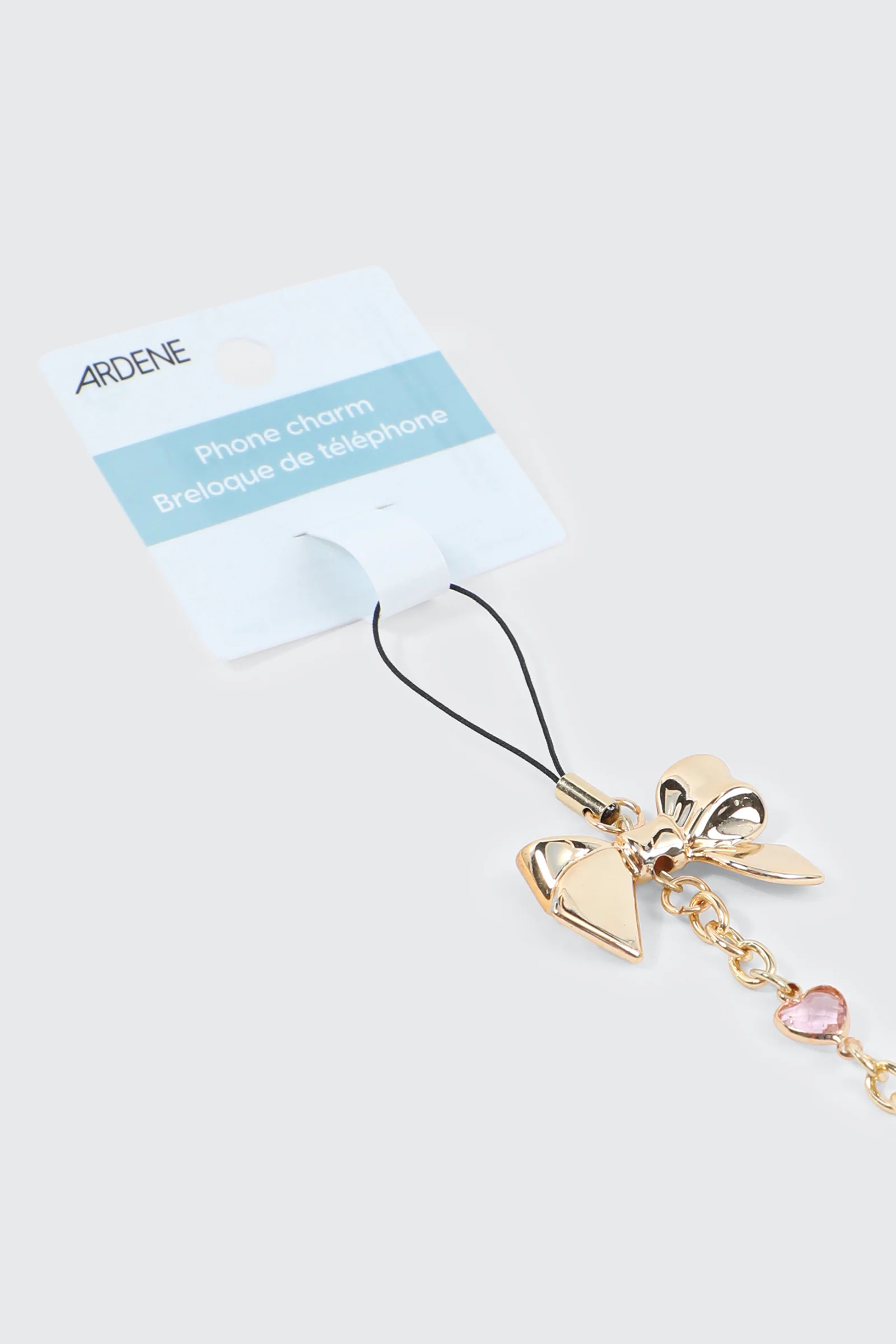 Shiny Letter E Phone Charm with Bow - Image 3