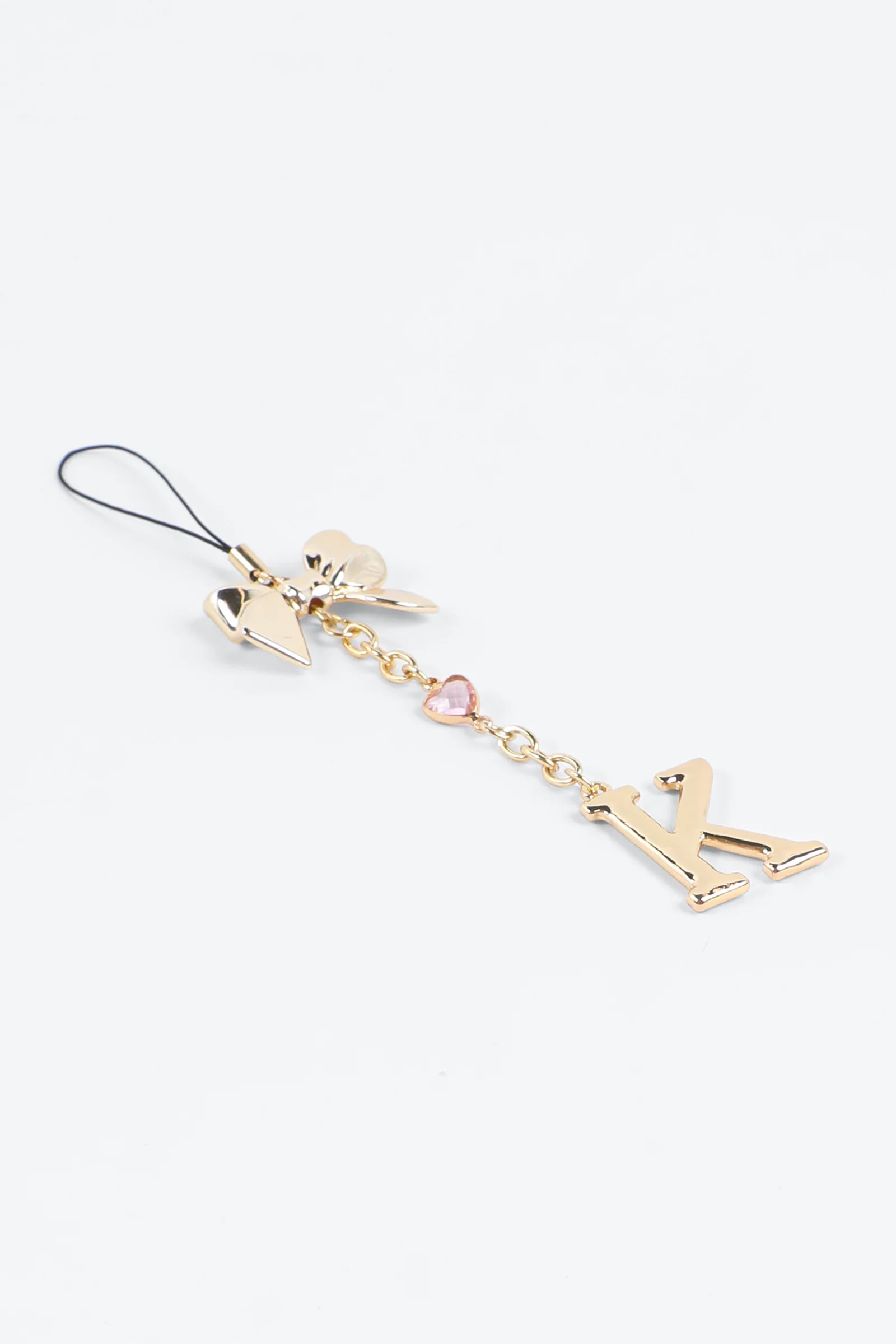 Shiny Letter K Phone Charm with Bow - Image 2