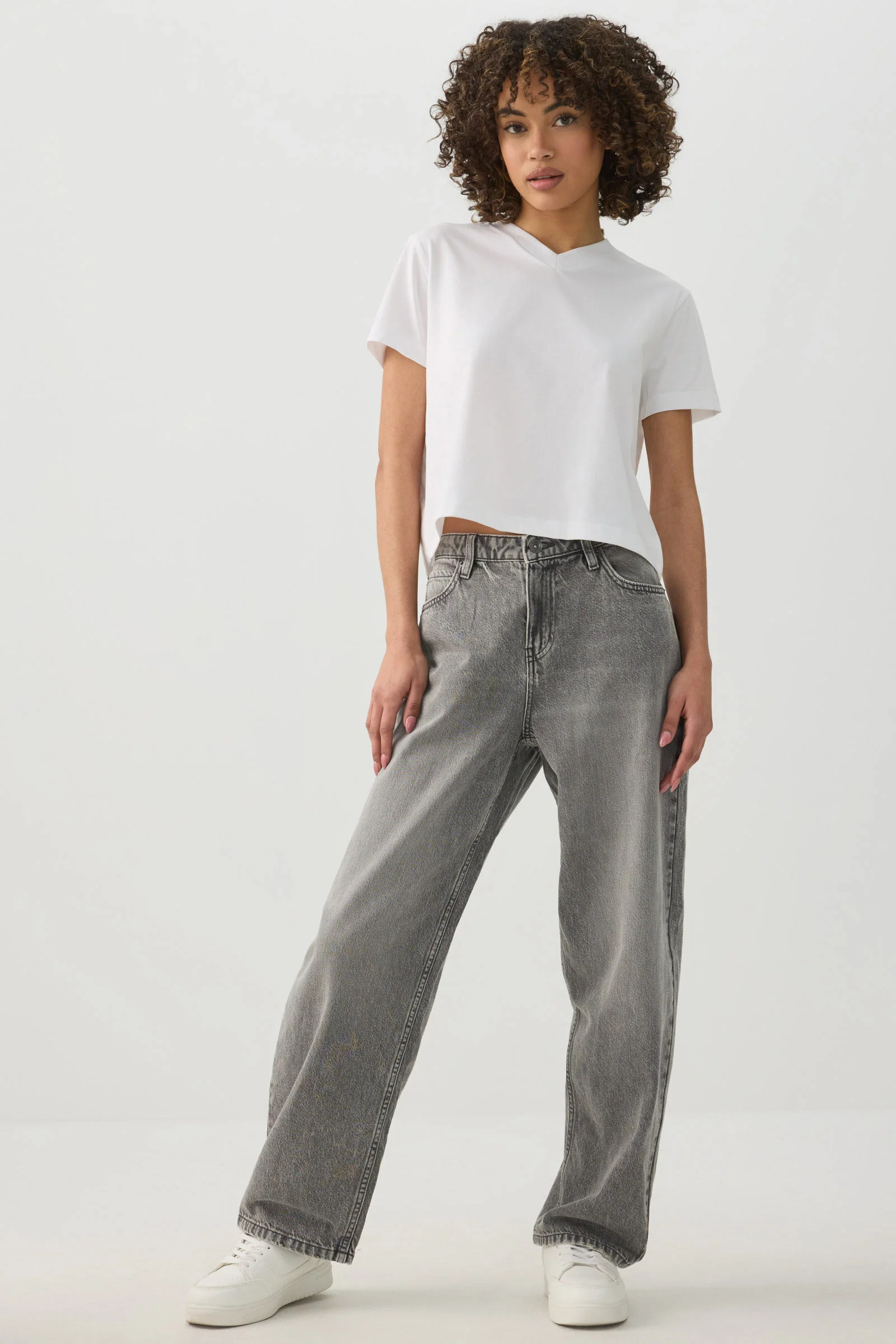 Short Length V-Neck Short Sleeve T-Shirt - Image 2