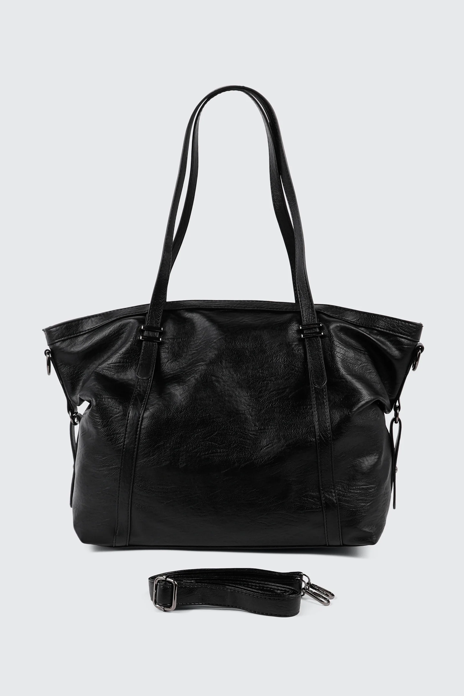 Slouchy Faux Leather Tote - Image 2
