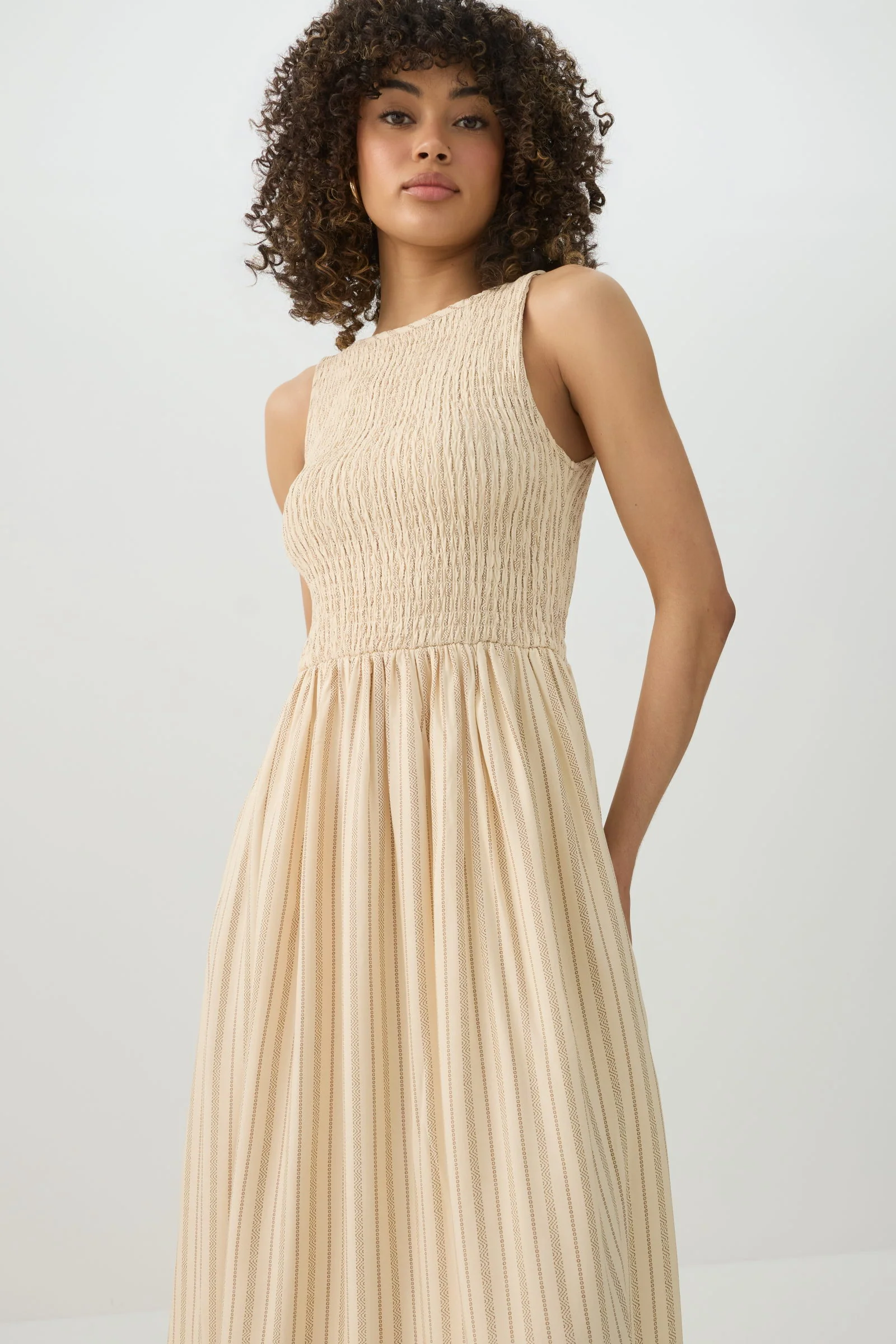Smocked Halter Midi Dress