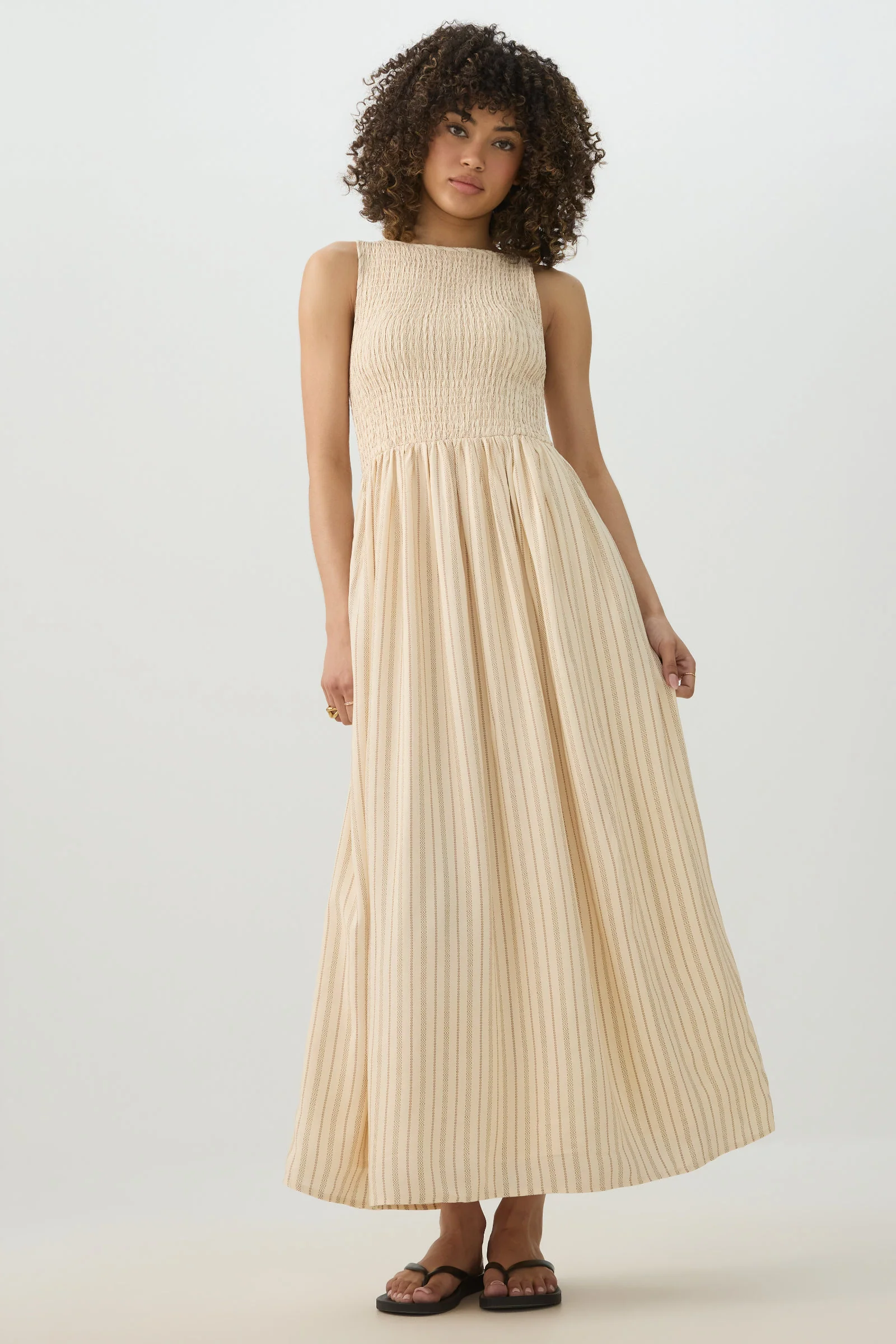 Smocked Halter Midi Dress - Image 2