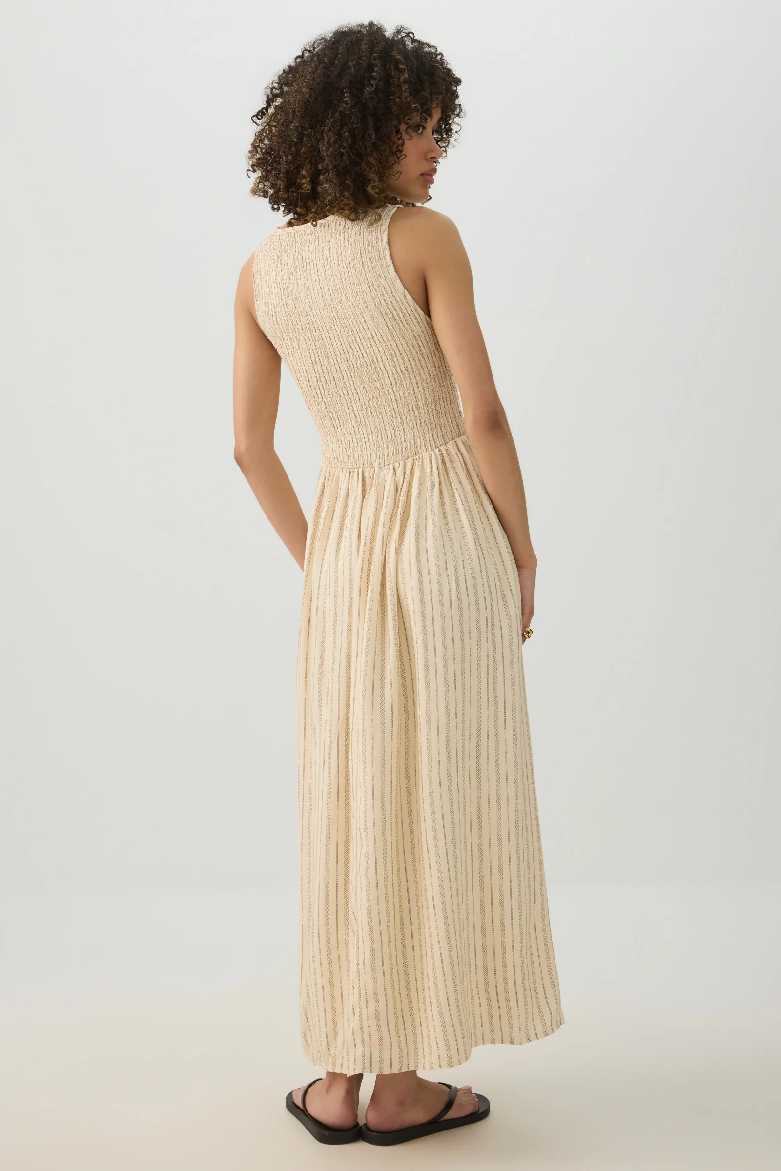 Smocked Halter Midi Dress - Image 4
