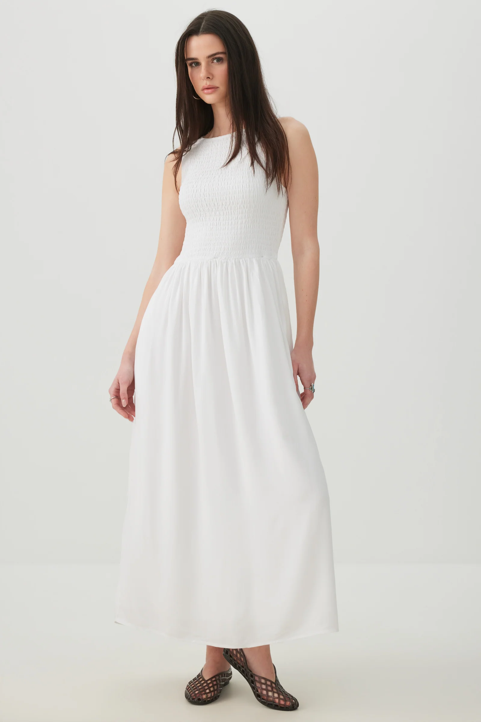 Smocked Halter Midi Dress - Image 2