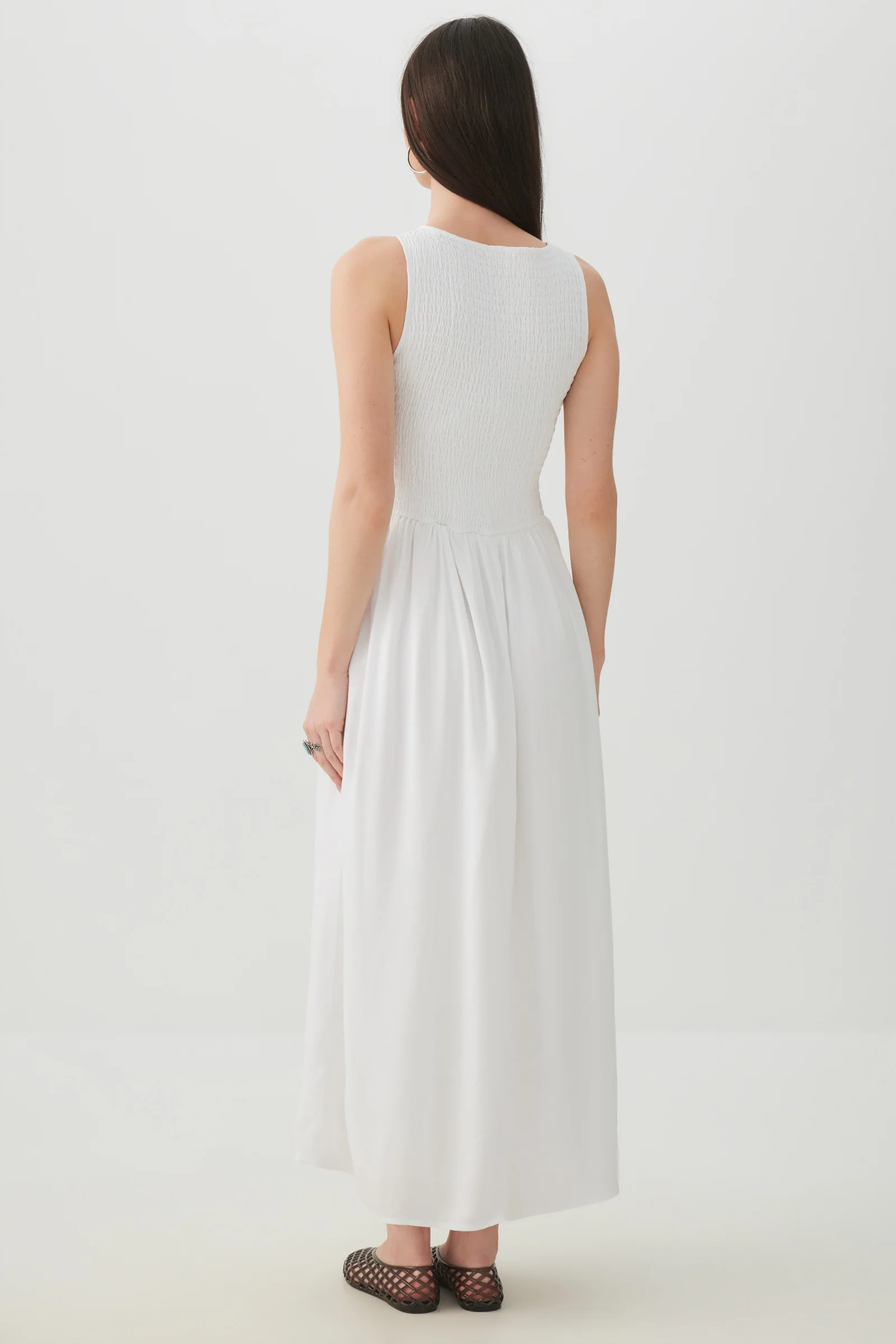 Smocked Halter Midi Dress - Image 4