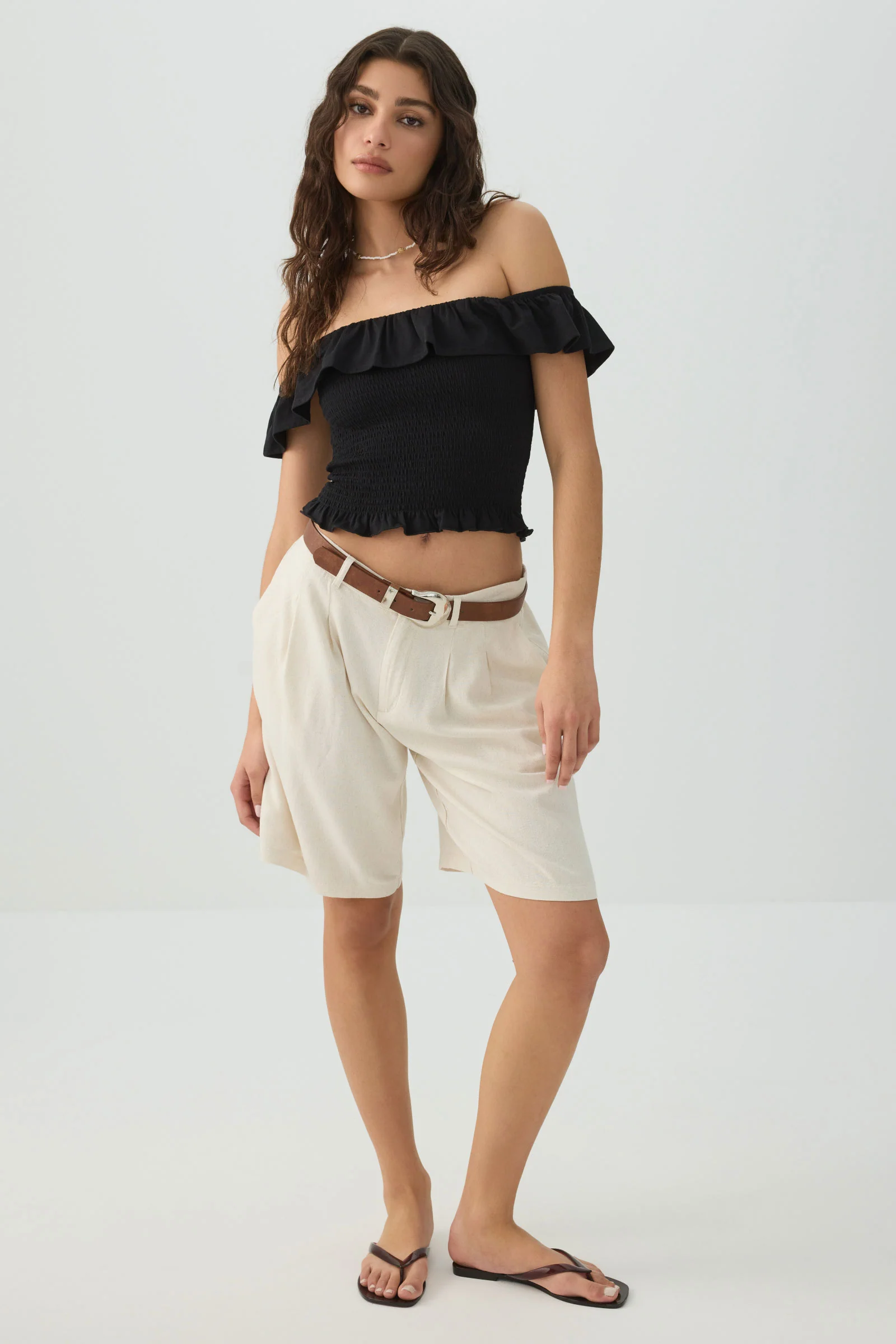 Smocked Off-Shoulder Top - Image 3