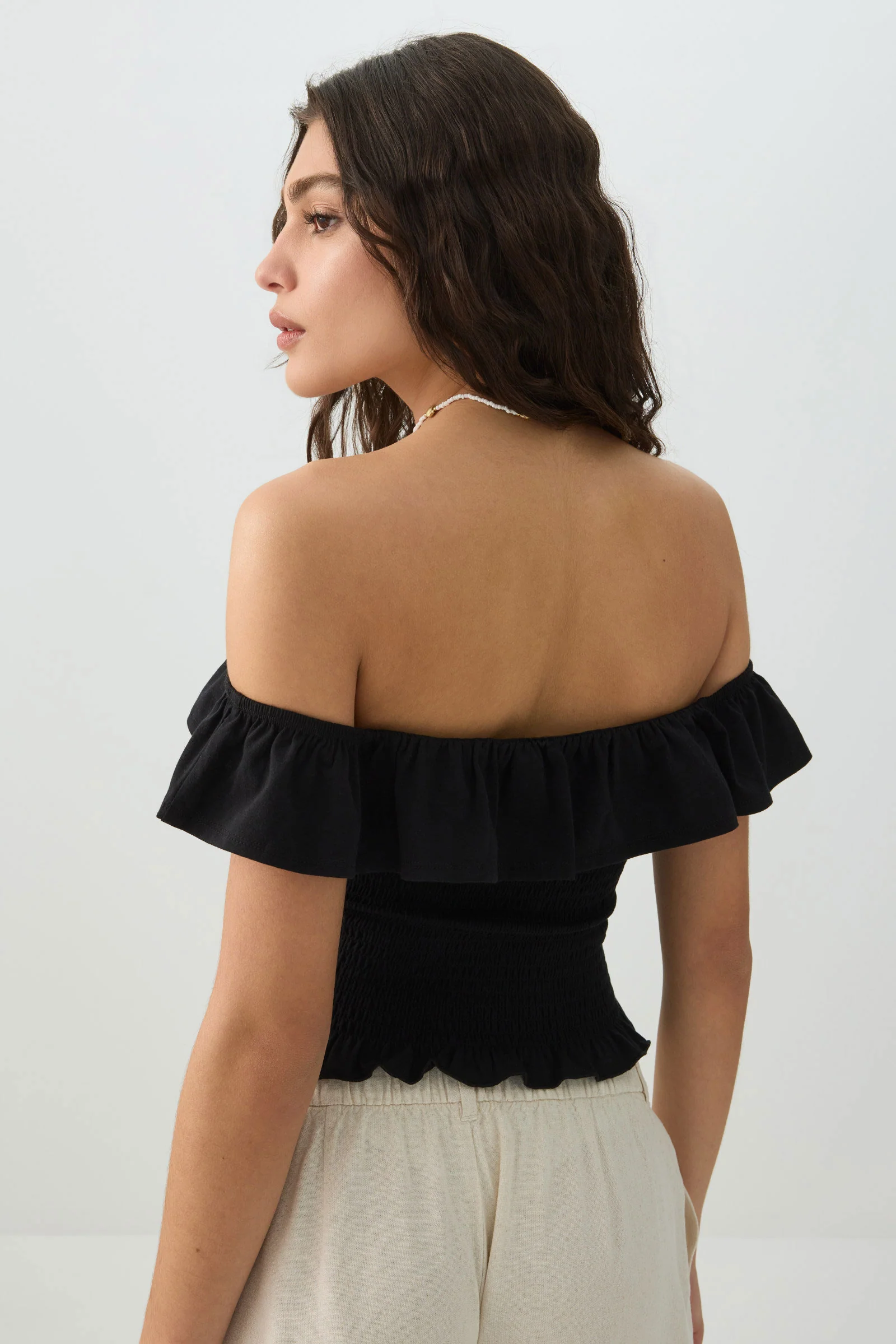 Smocked Off-Shoulder Top - Image 4