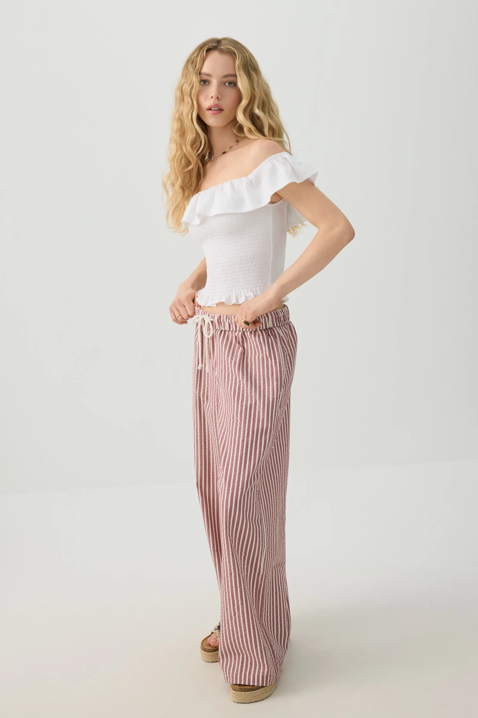 Smocked Off-Shoulder Top - Image 3