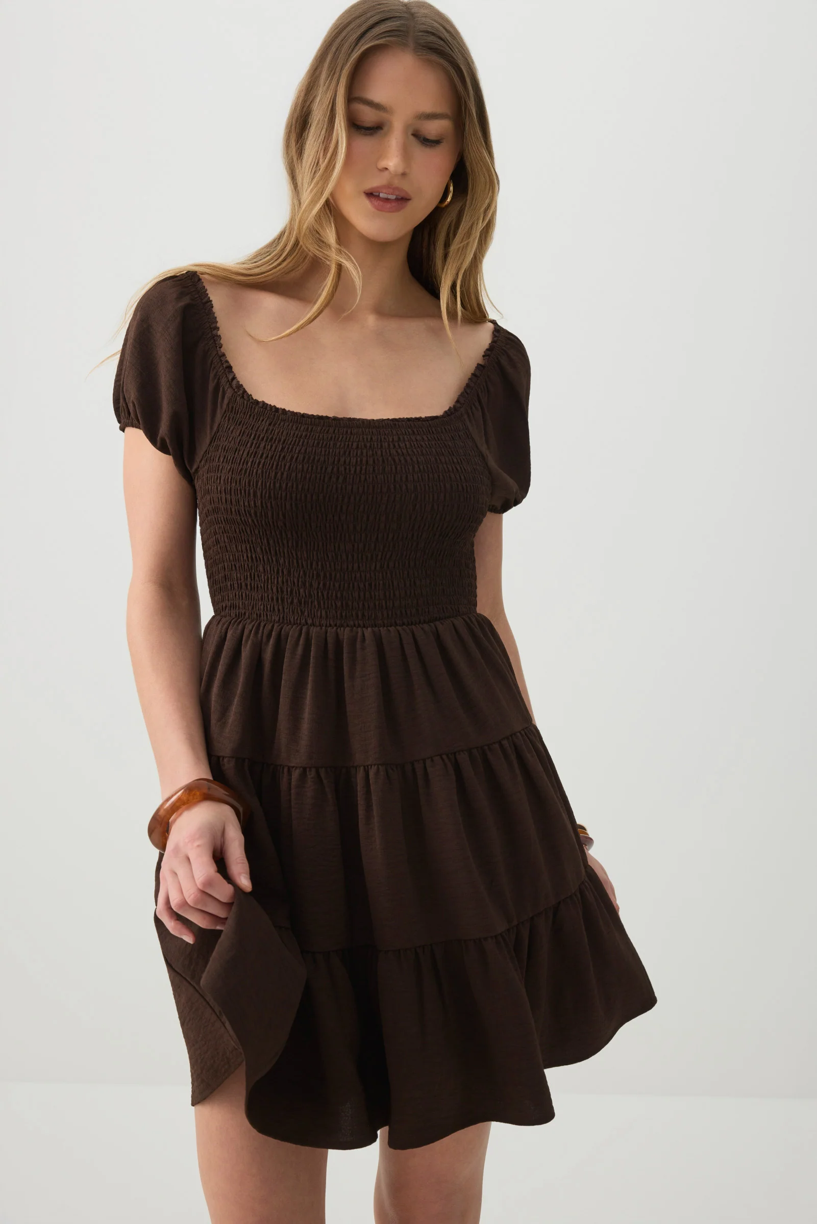 Smocked Tiered Midi Dress - Image 2