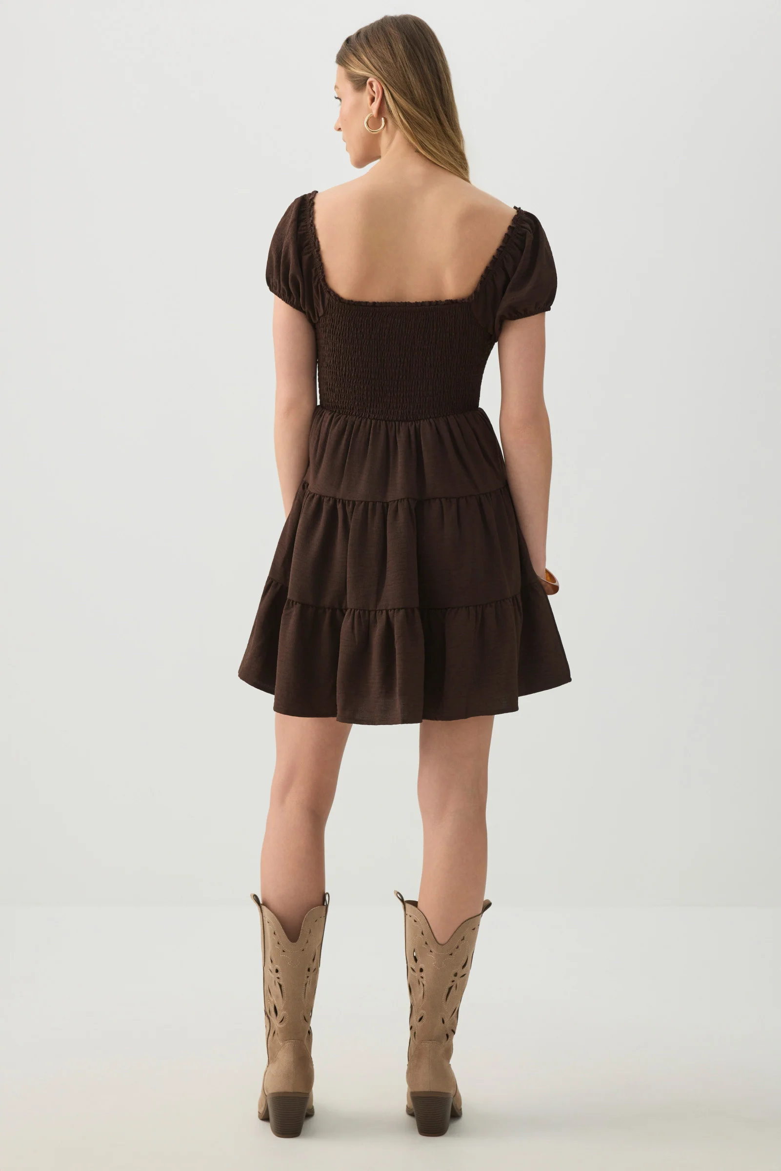 Smocked Tiered Midi Dress - Image 4