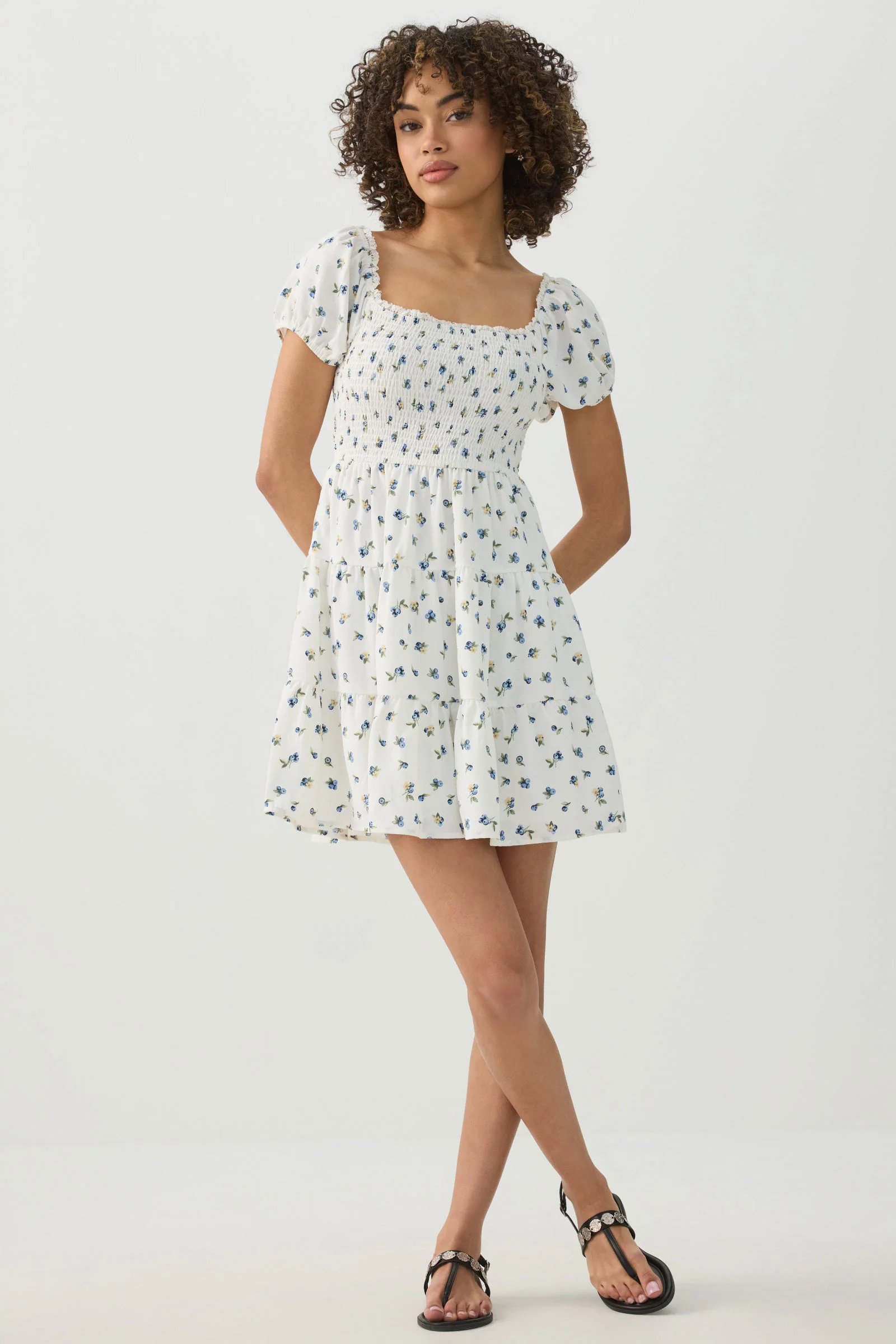 Smocked Tiered Midi Dress - Image 3