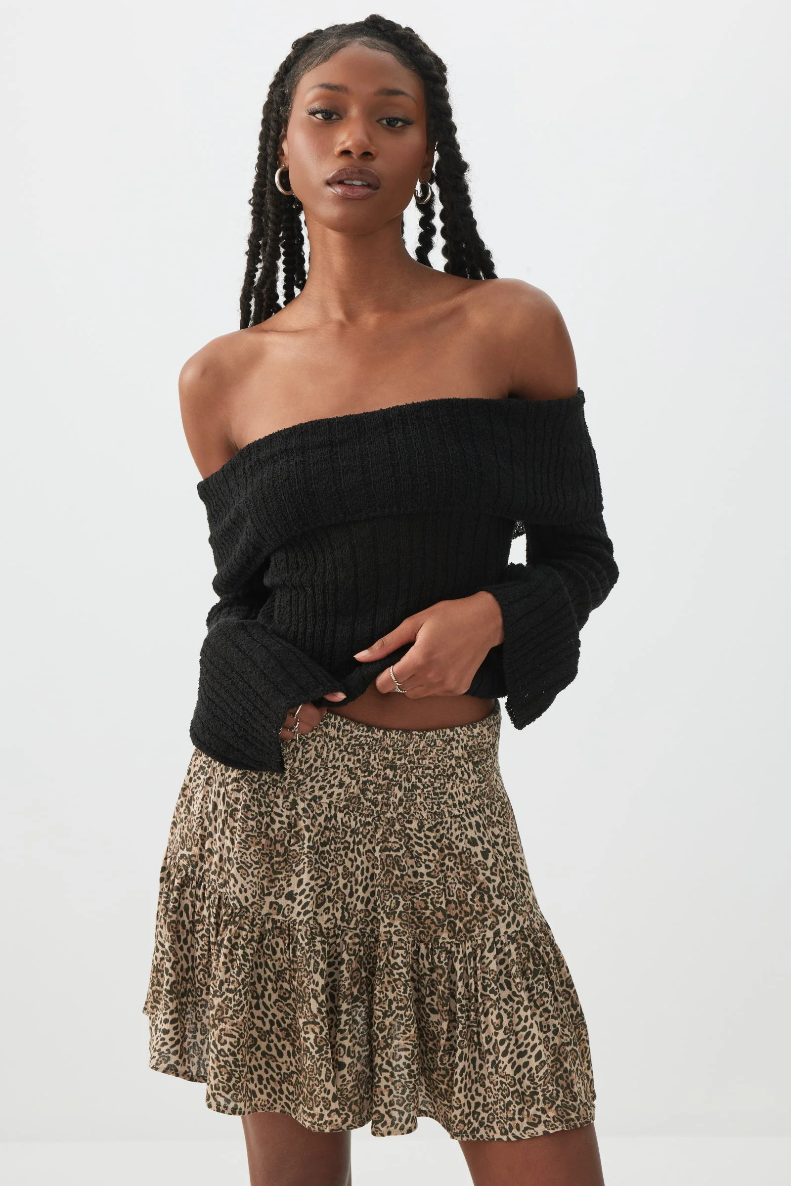 Smocked Waist Flowy Skort - Image 3