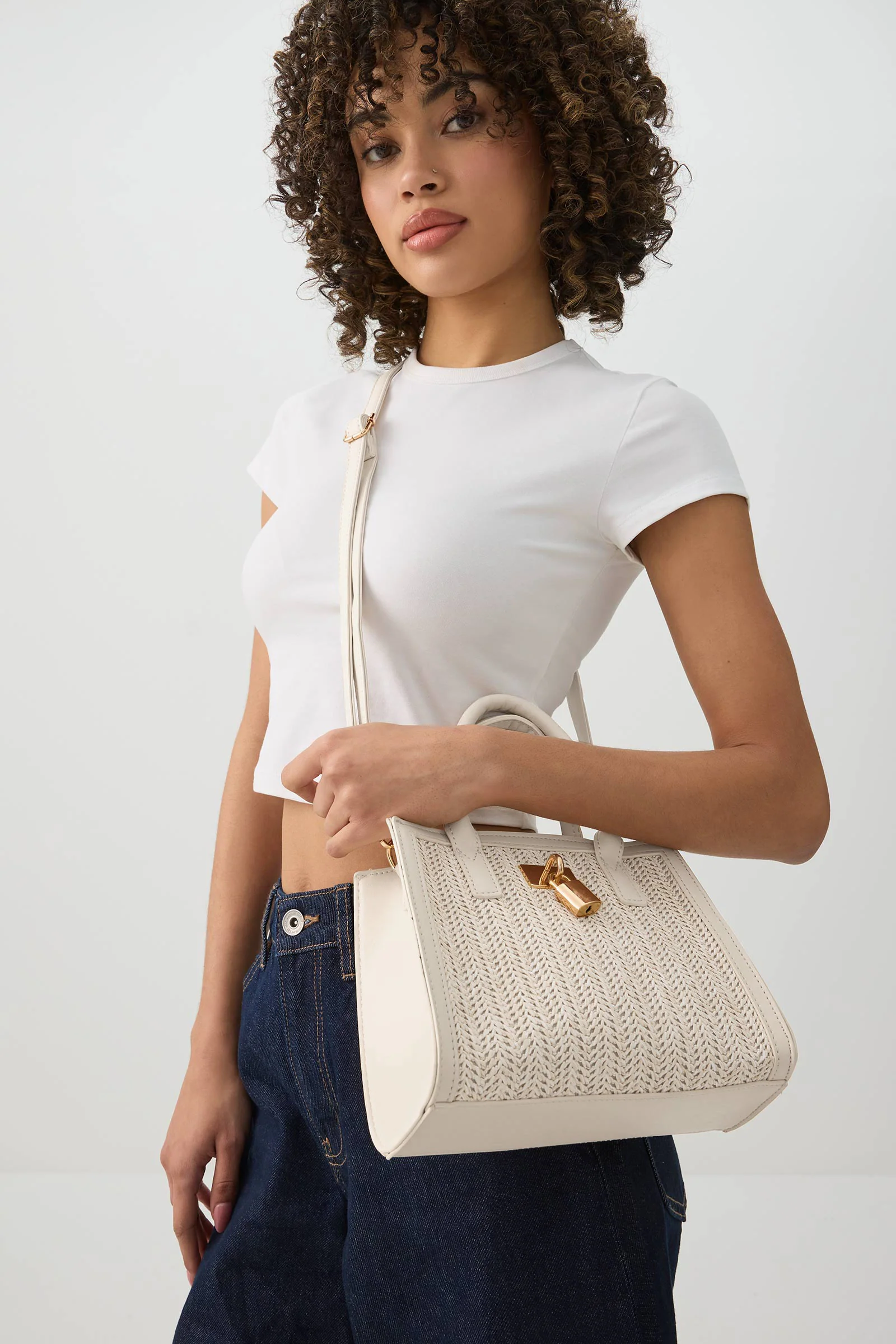 Square Handbag with Padlock Detail - Image 2