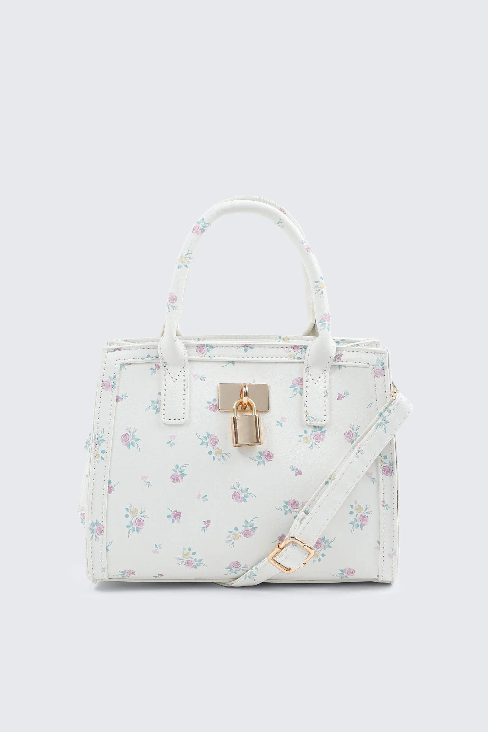 Square Handbag with Padlock Detail