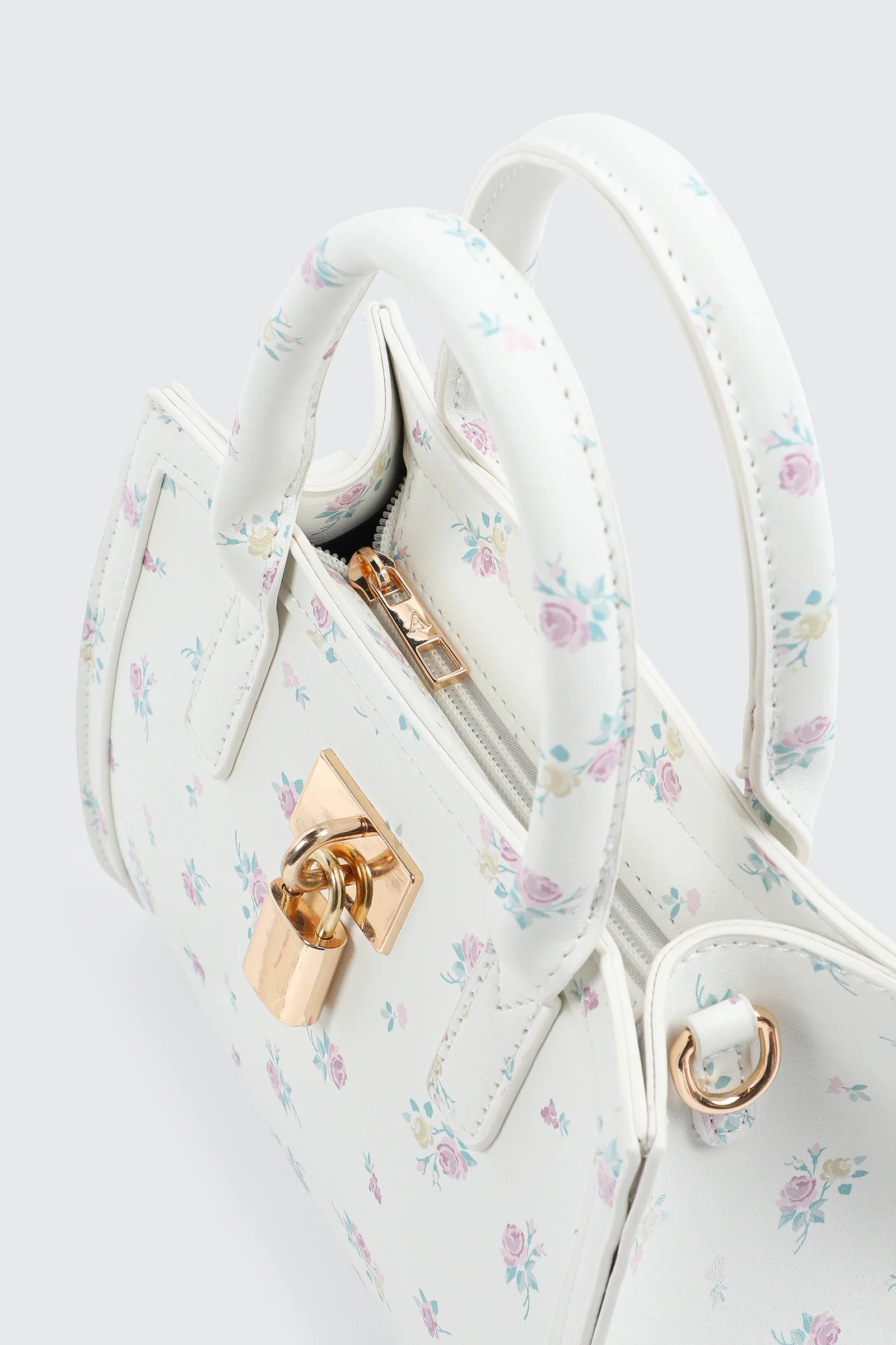 Square Handbag with Padlock Detail - Image 3