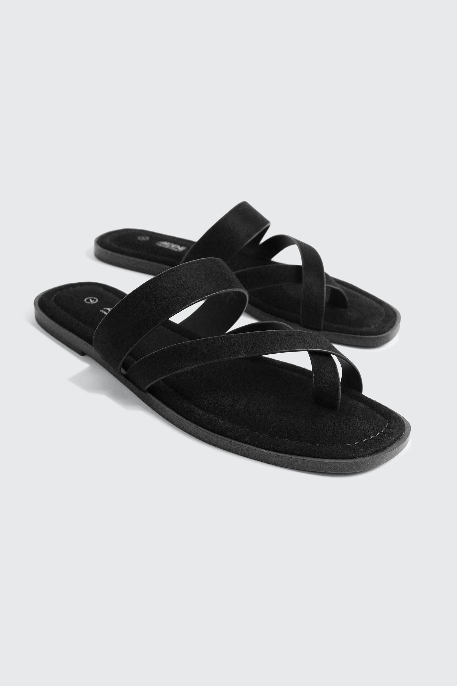 Square Toe Asymmetric Strap Sandals - Image 2