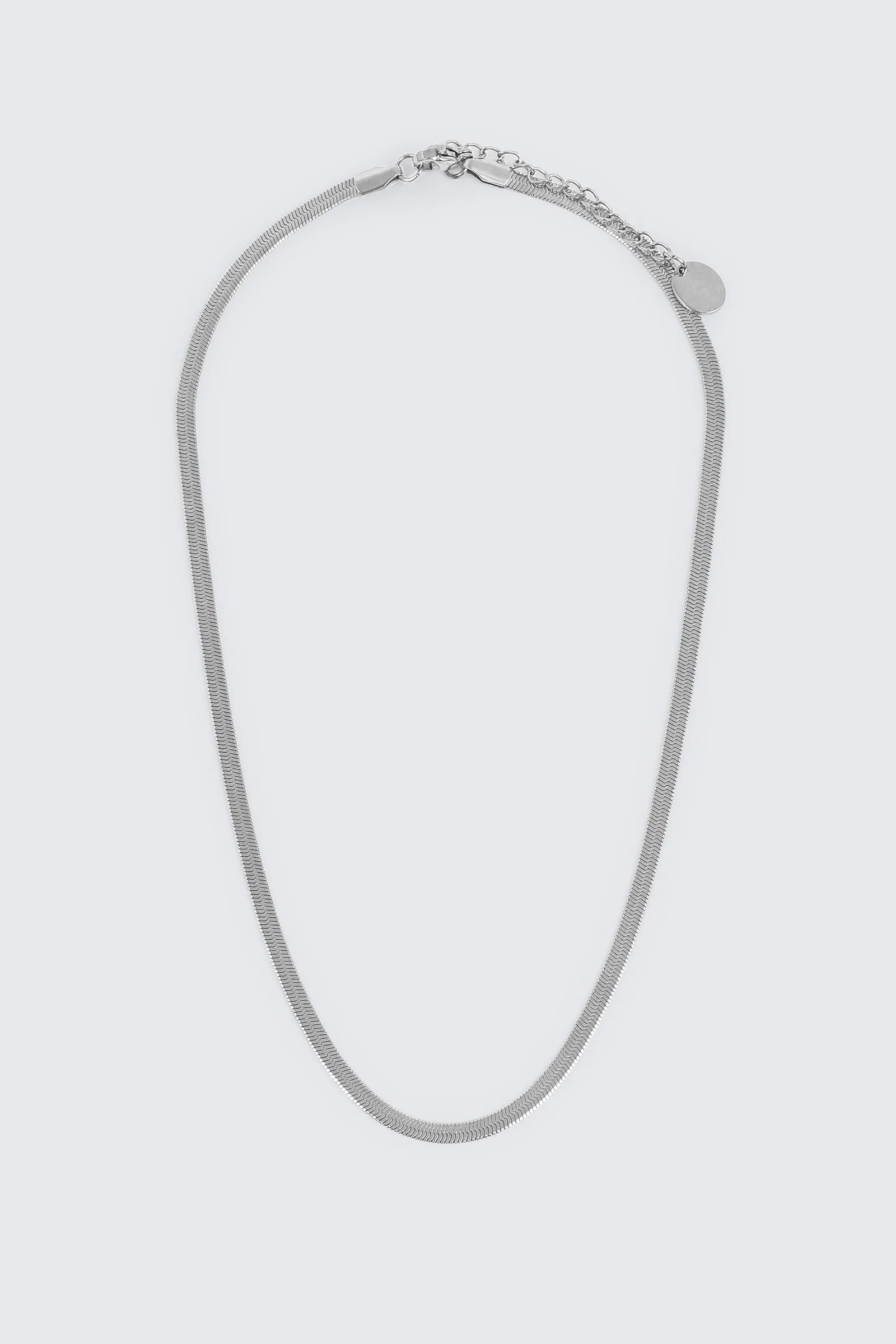 Stainless Steel Herringbone Chain Necklace
