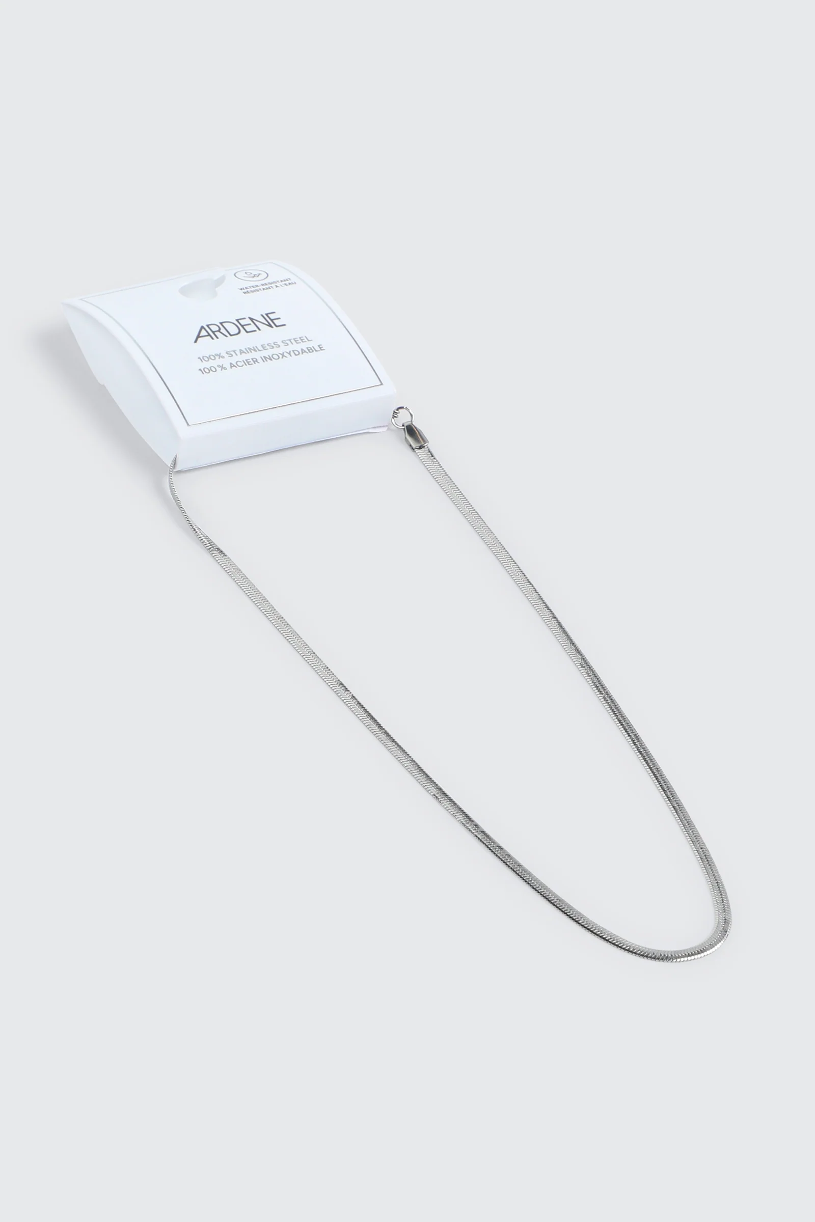 Stainless Steel Herringbone Chain Necklace - Image 2