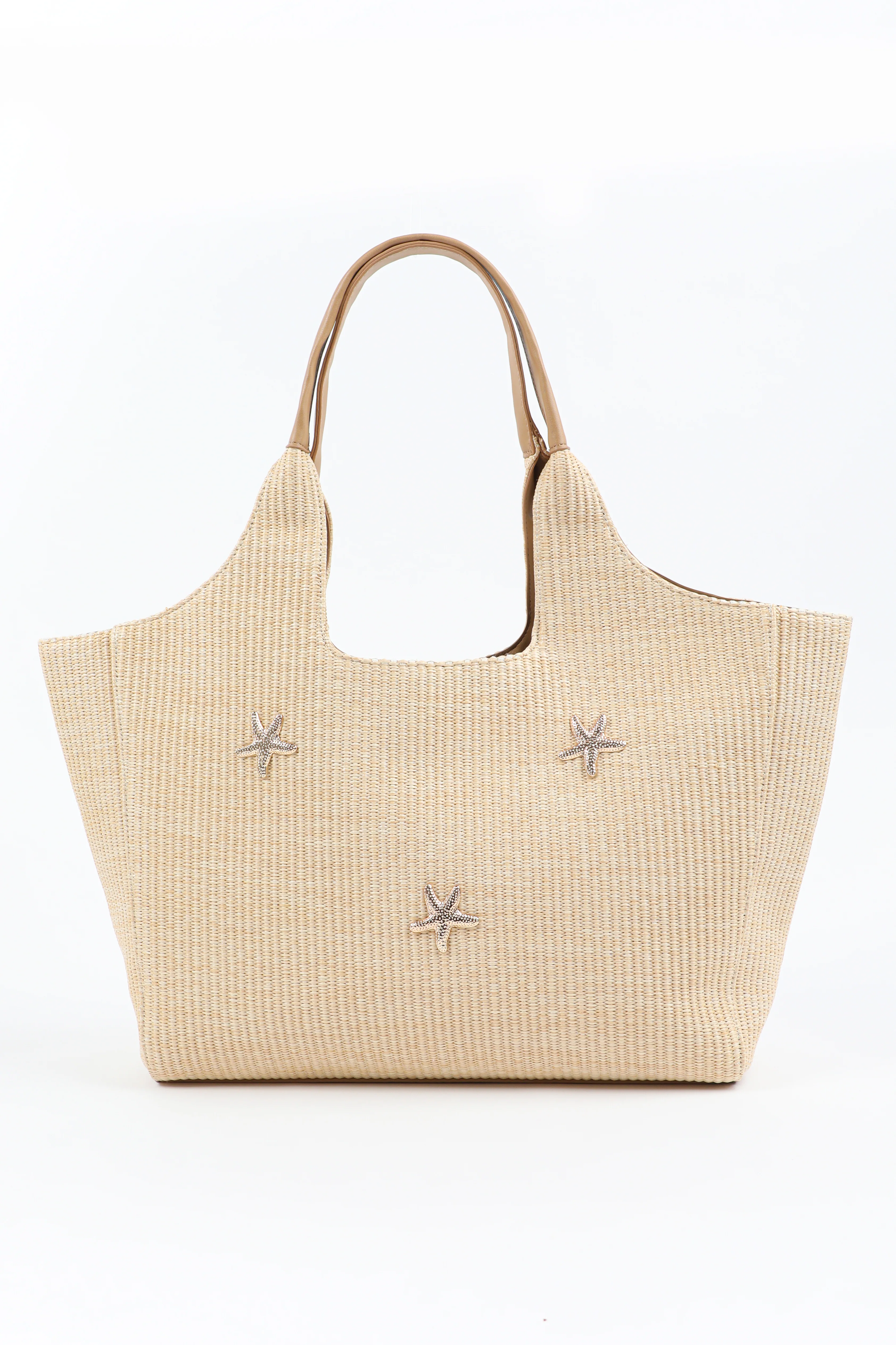 Straw Tote Bag with Starfish Details - Image 2