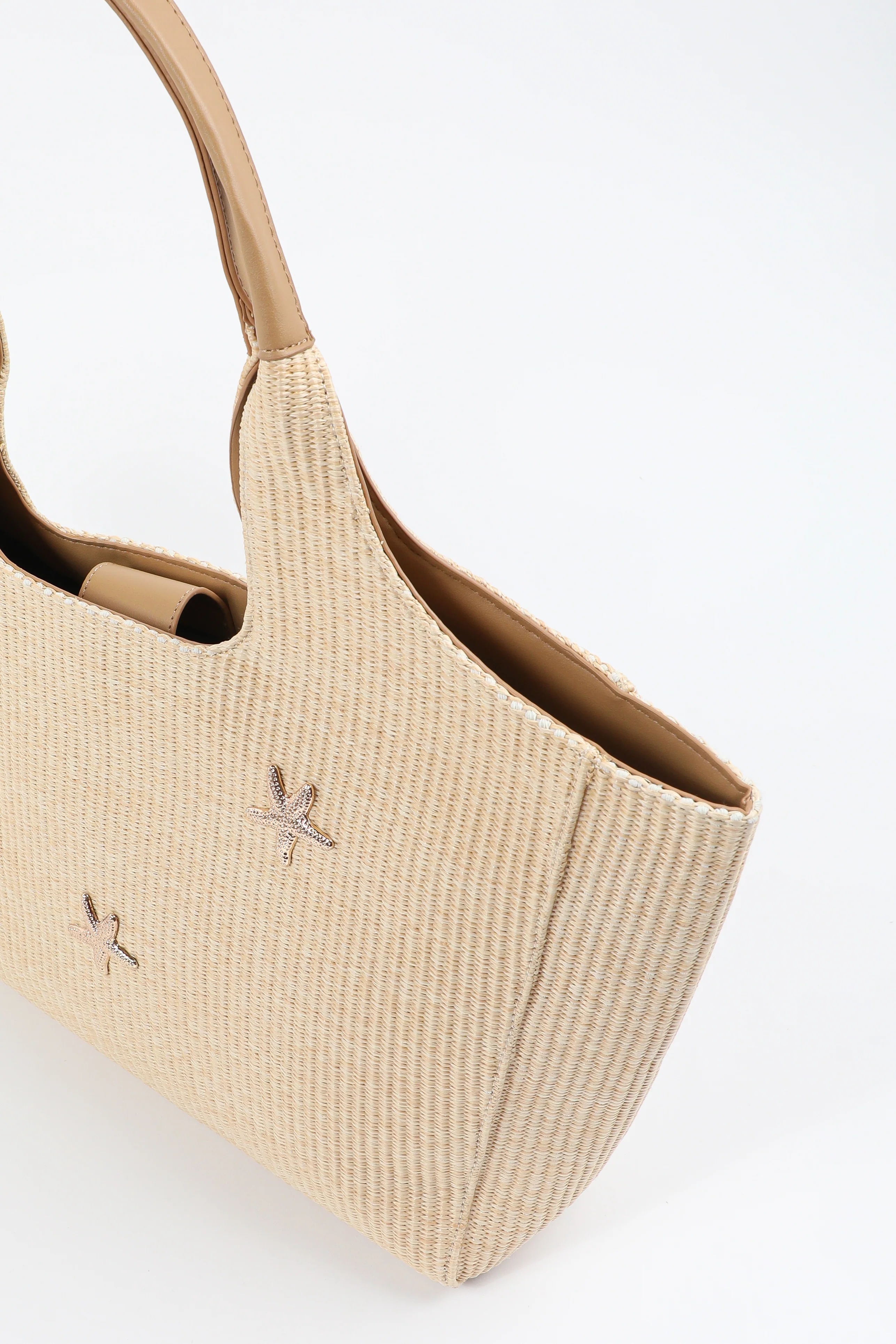Straw Tote Bag with Starfish Details - Image 4