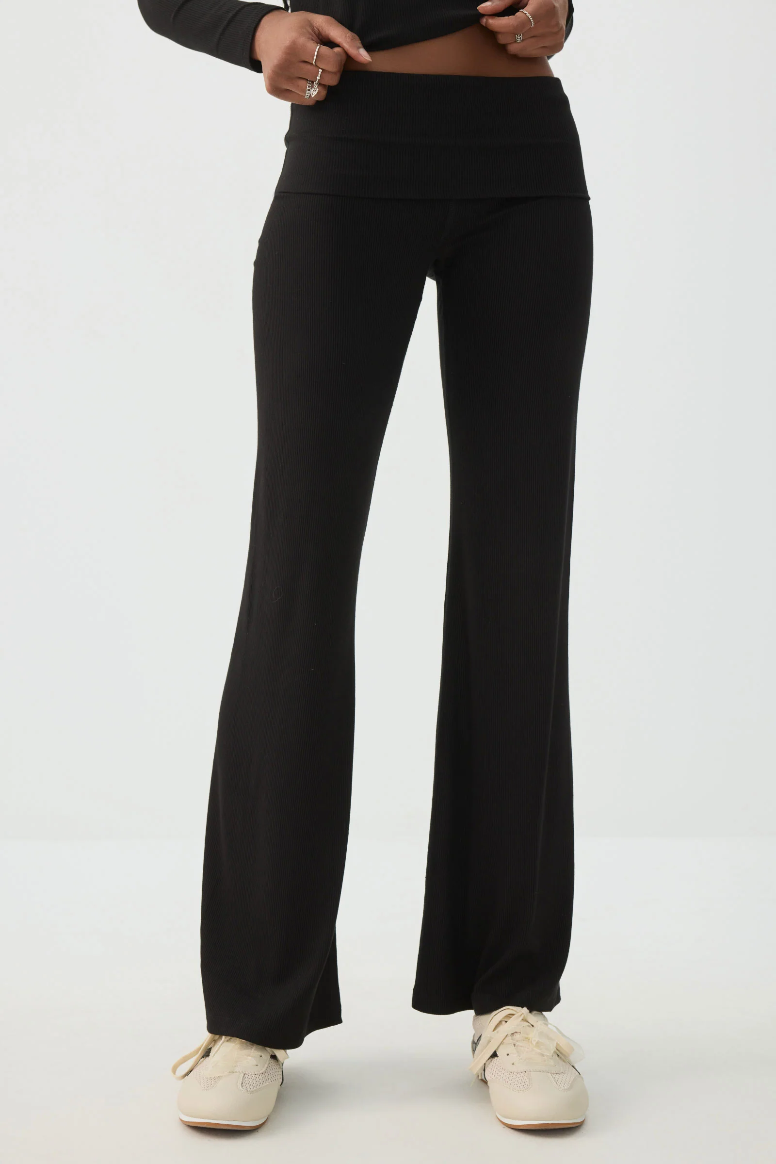 Stretch Rib Flare Leggings - Image 2