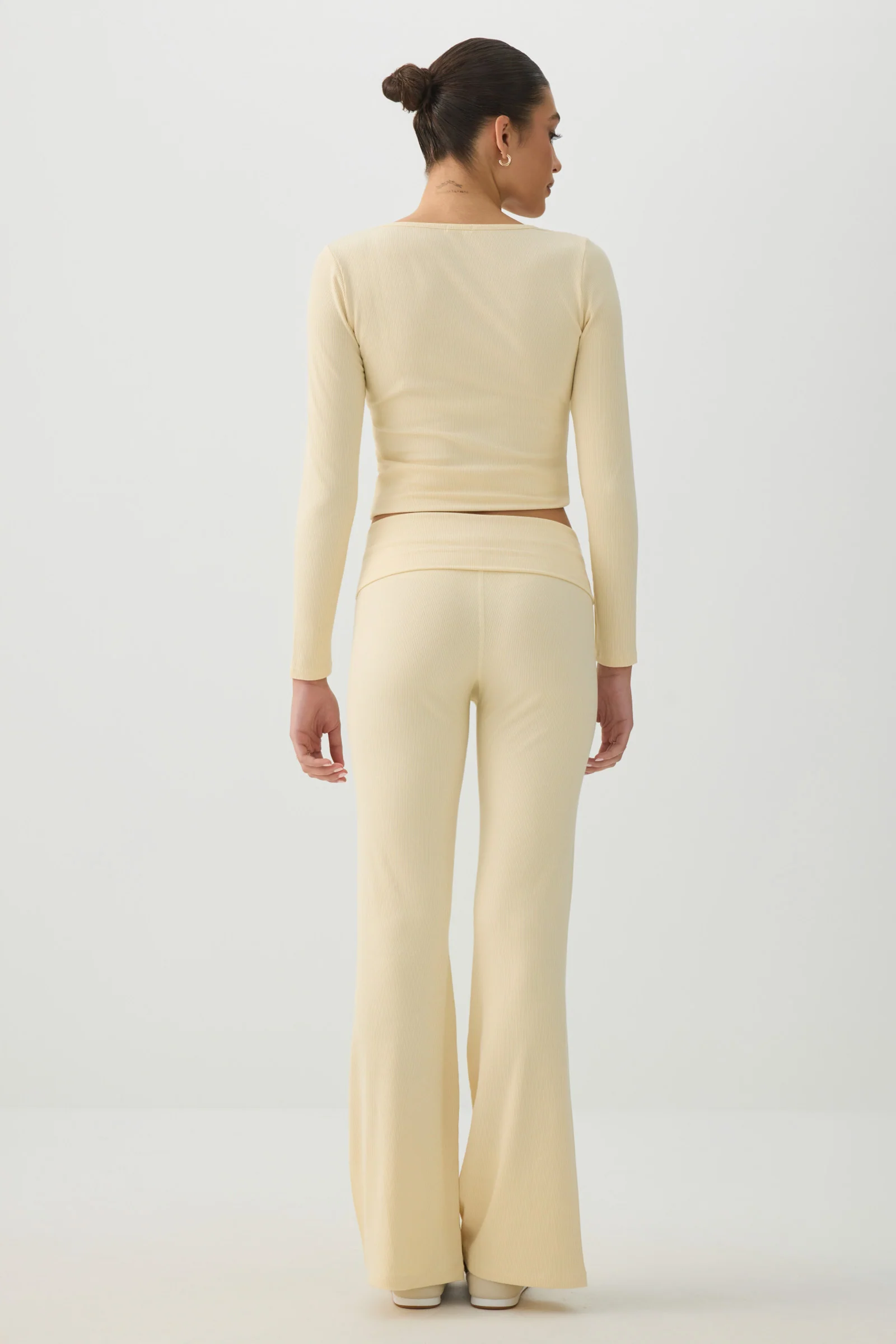 Stretch Rib Flare Leggings - Image 3