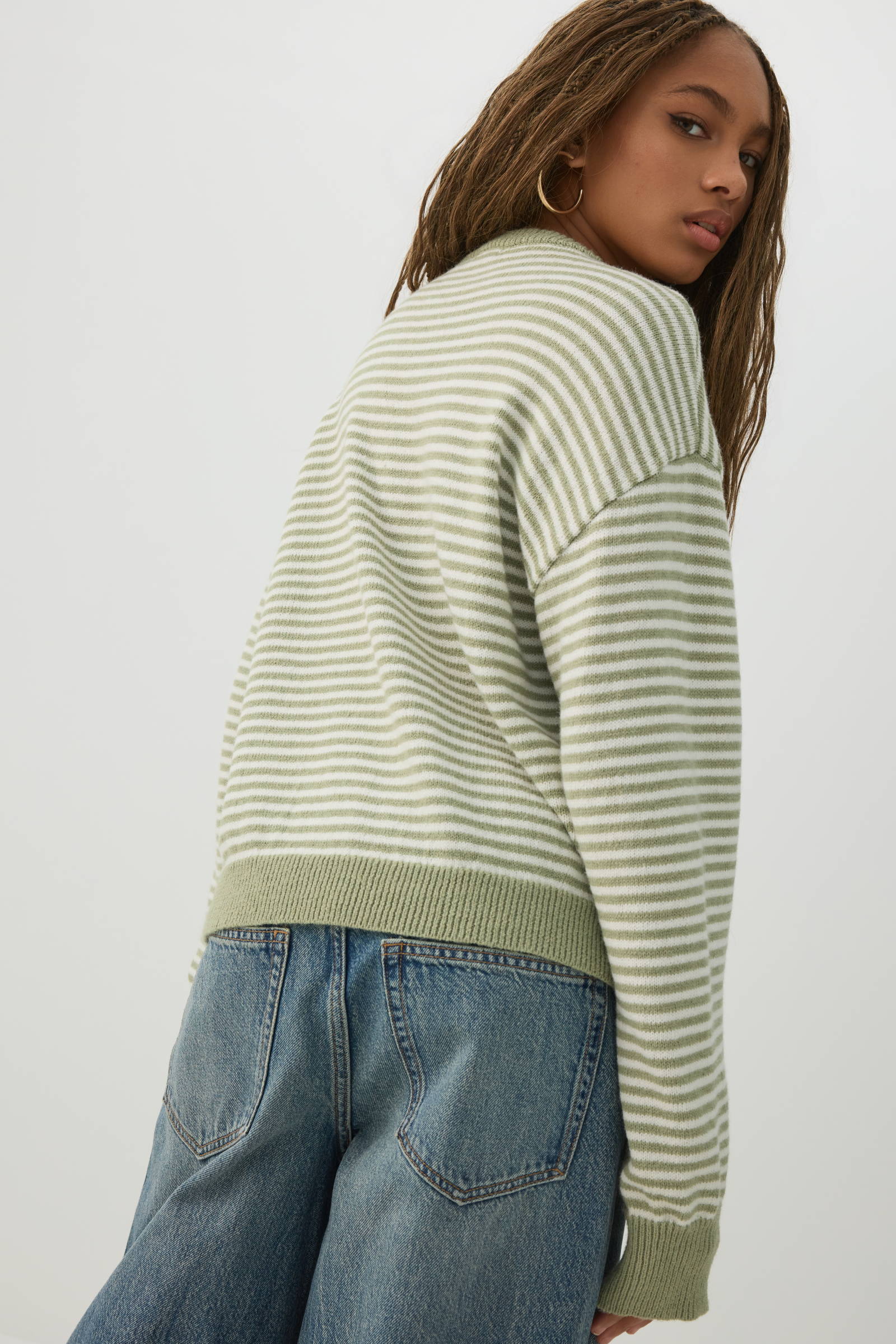 Striped Crew Neck Sweater - Image 4