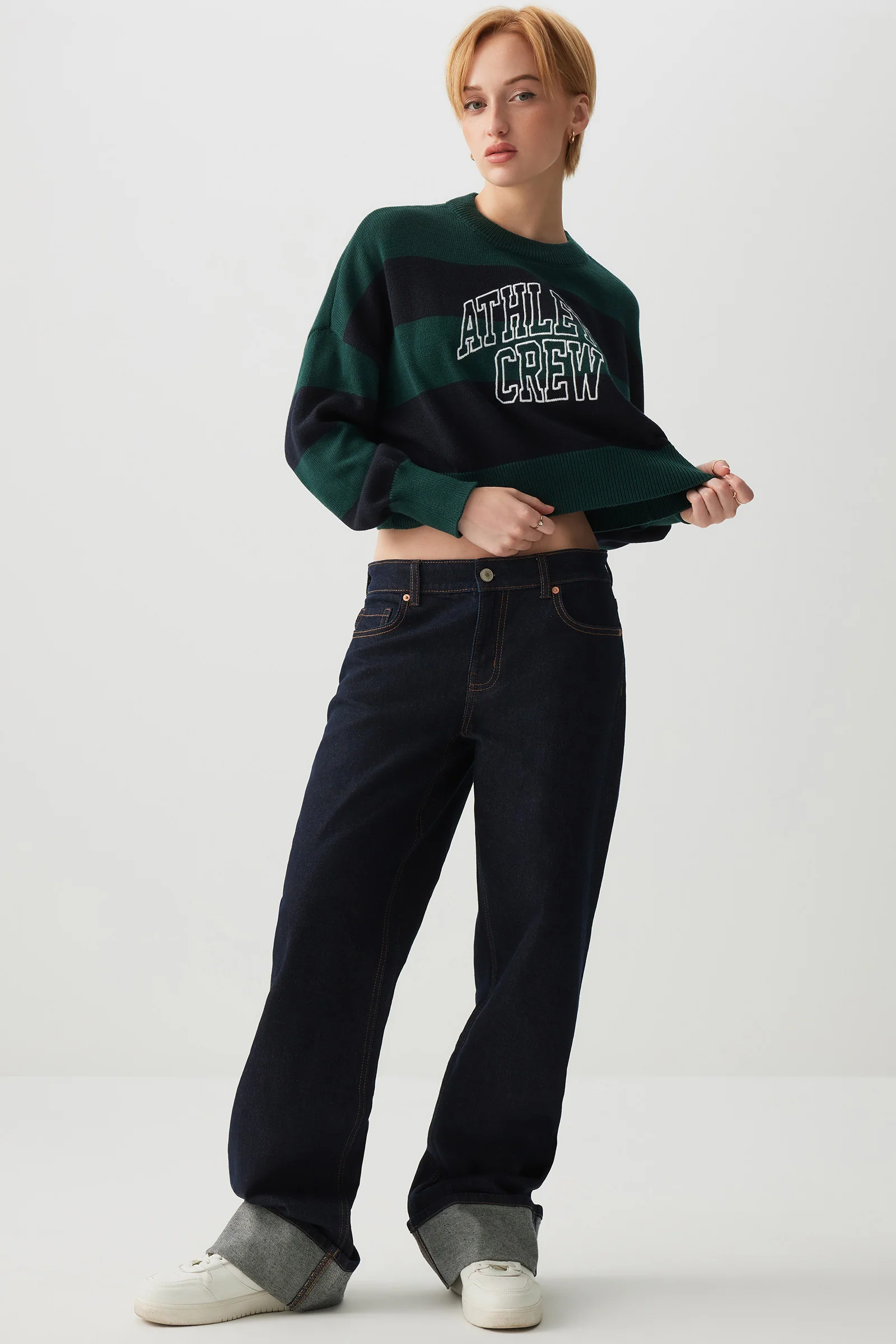 Striped Crop Sweater - Image 3