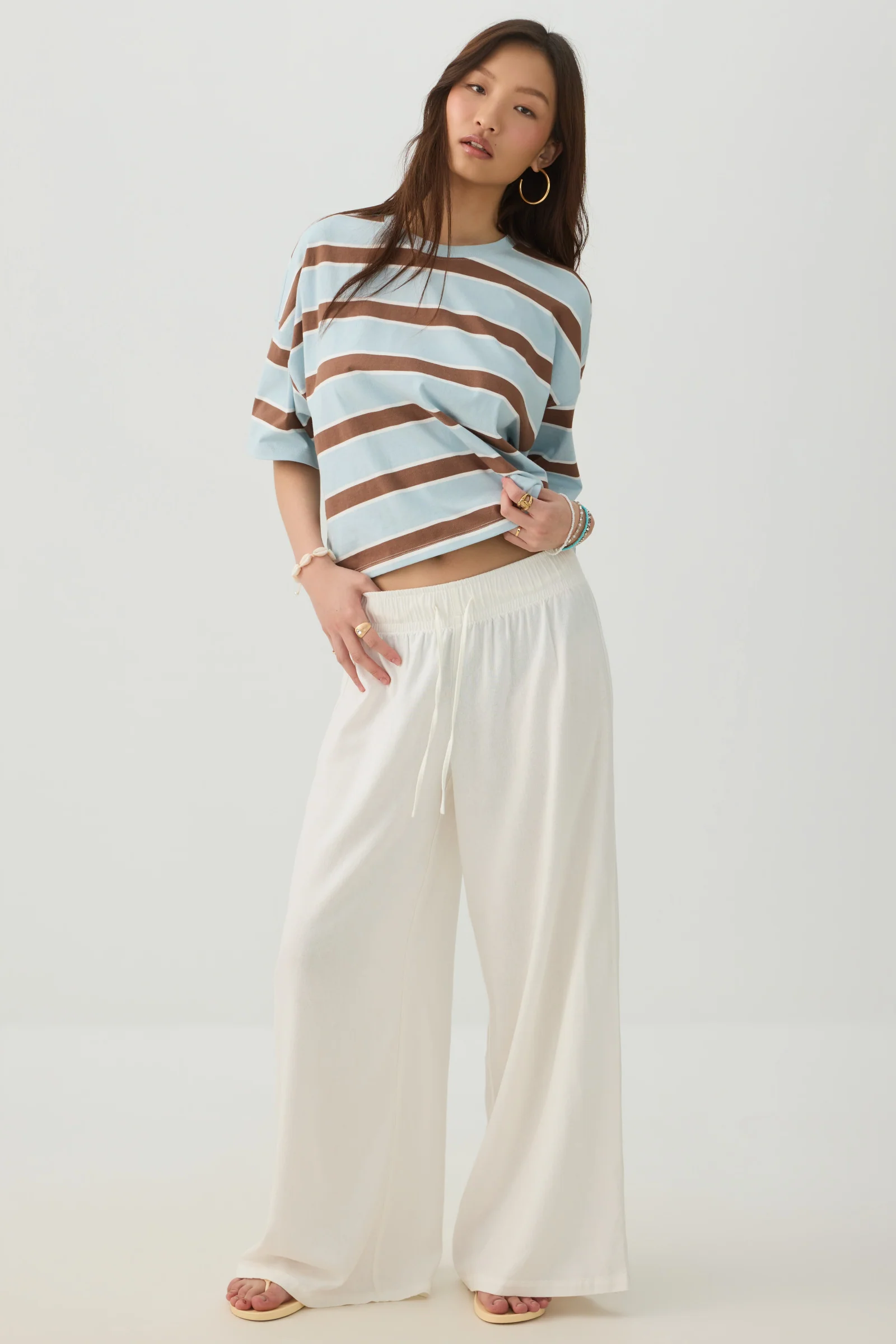 Striped Drop Shoulder T-Shirt - Image 4