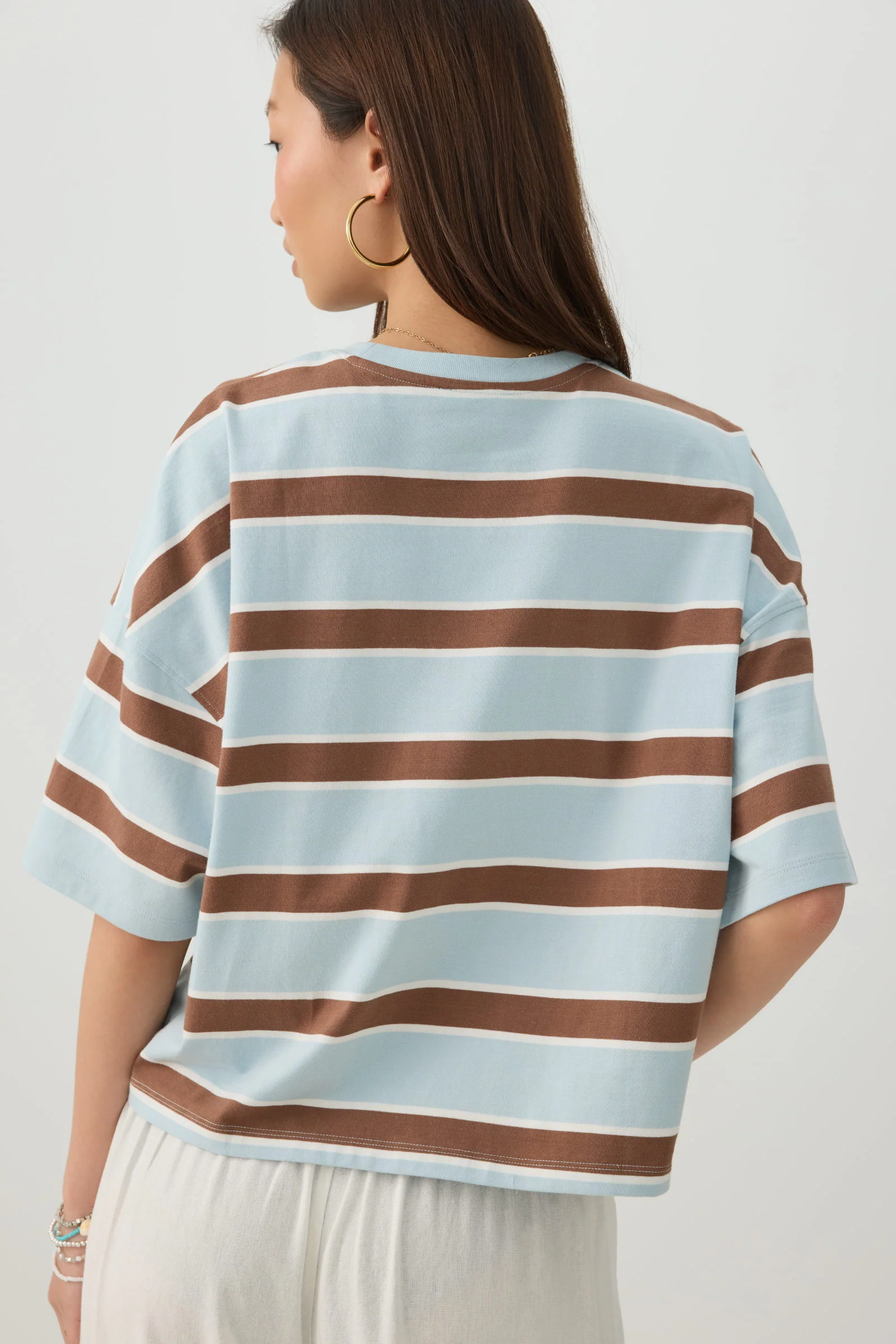Striped Drop Shoulder T-Shirt - Image 5