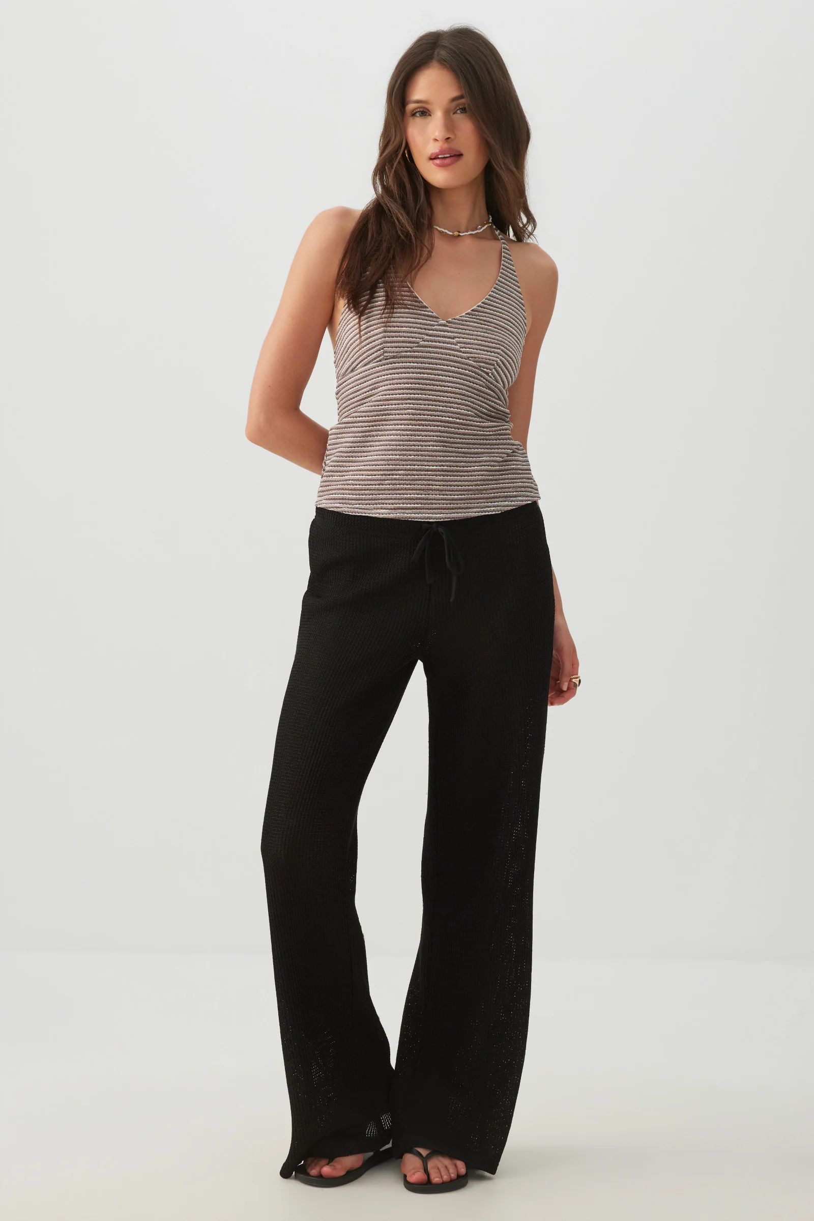 Striped Halter Tank Top - Image 2