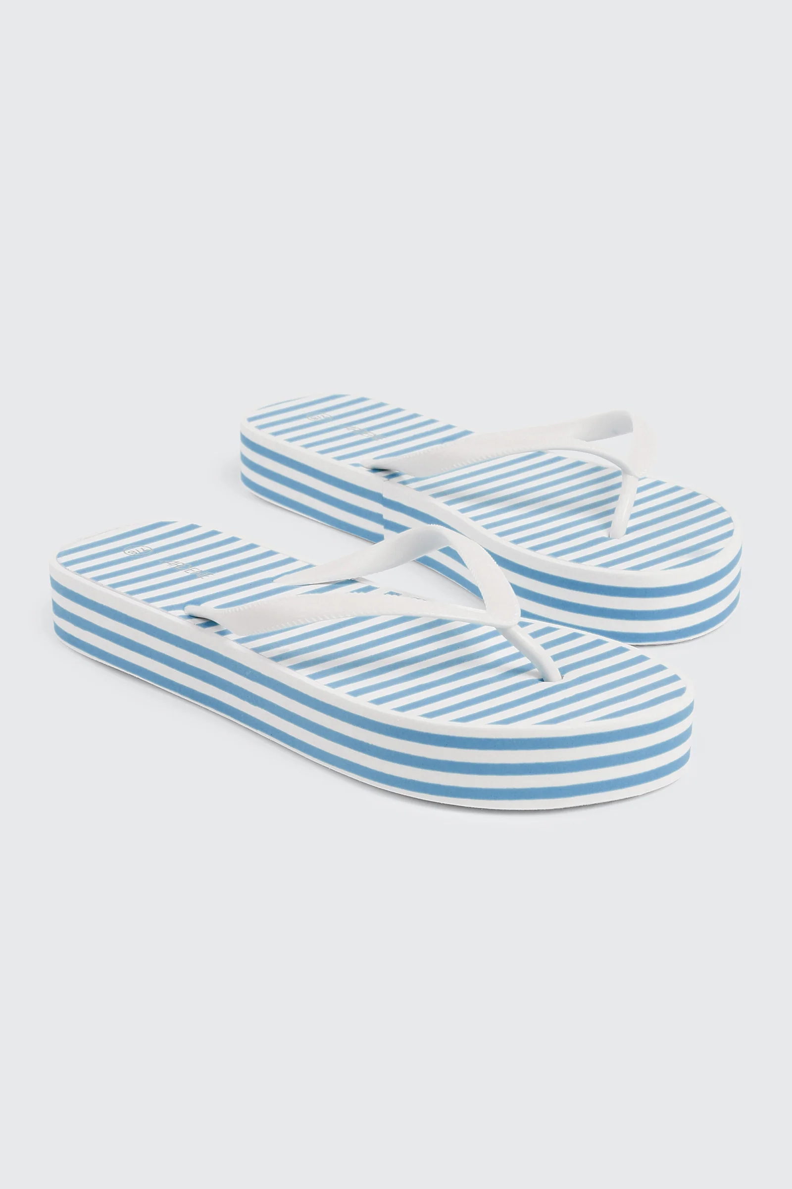 Striped Wedge Flip Flops - Image 2