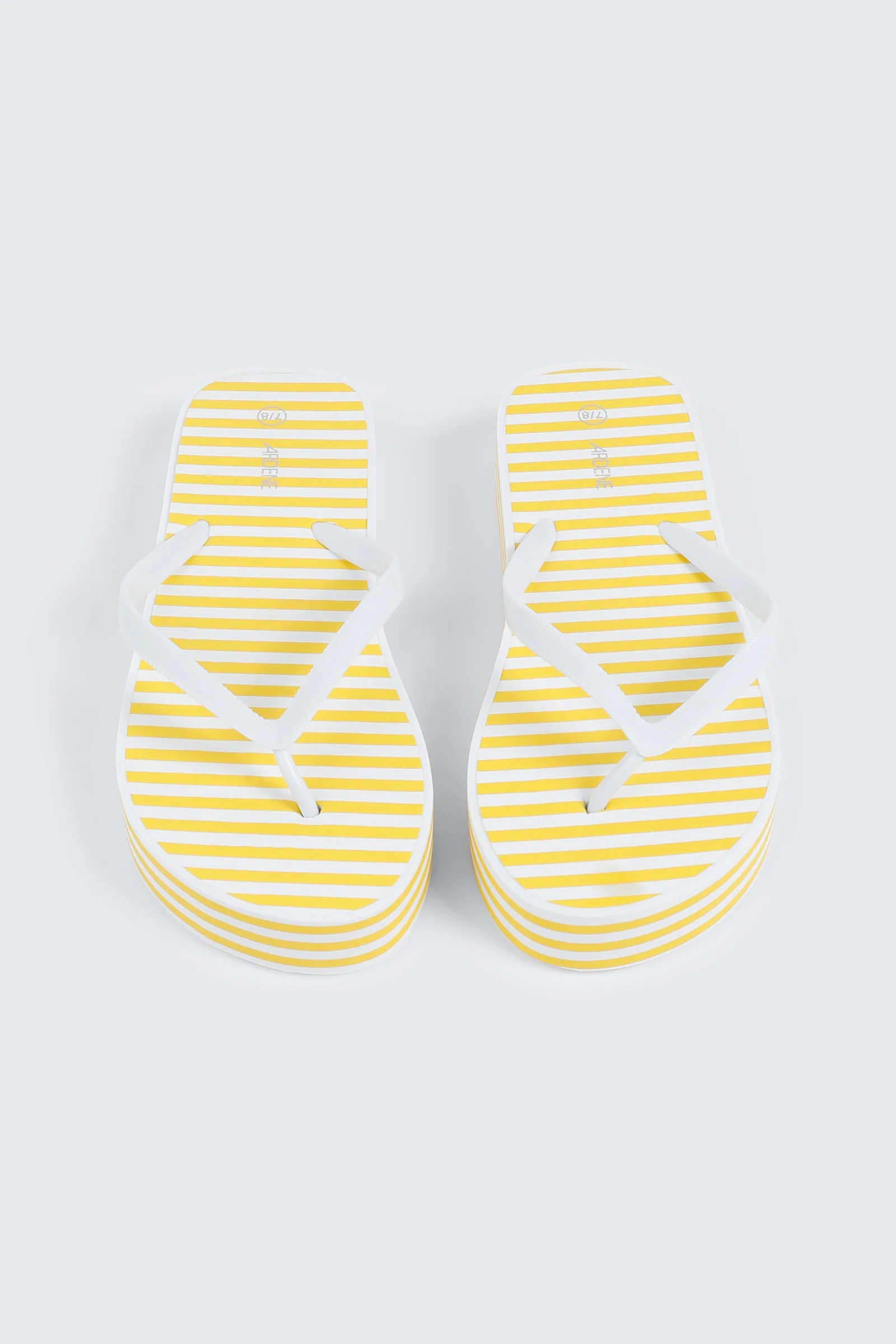 Striped Wedge Flip Flops - Image 4