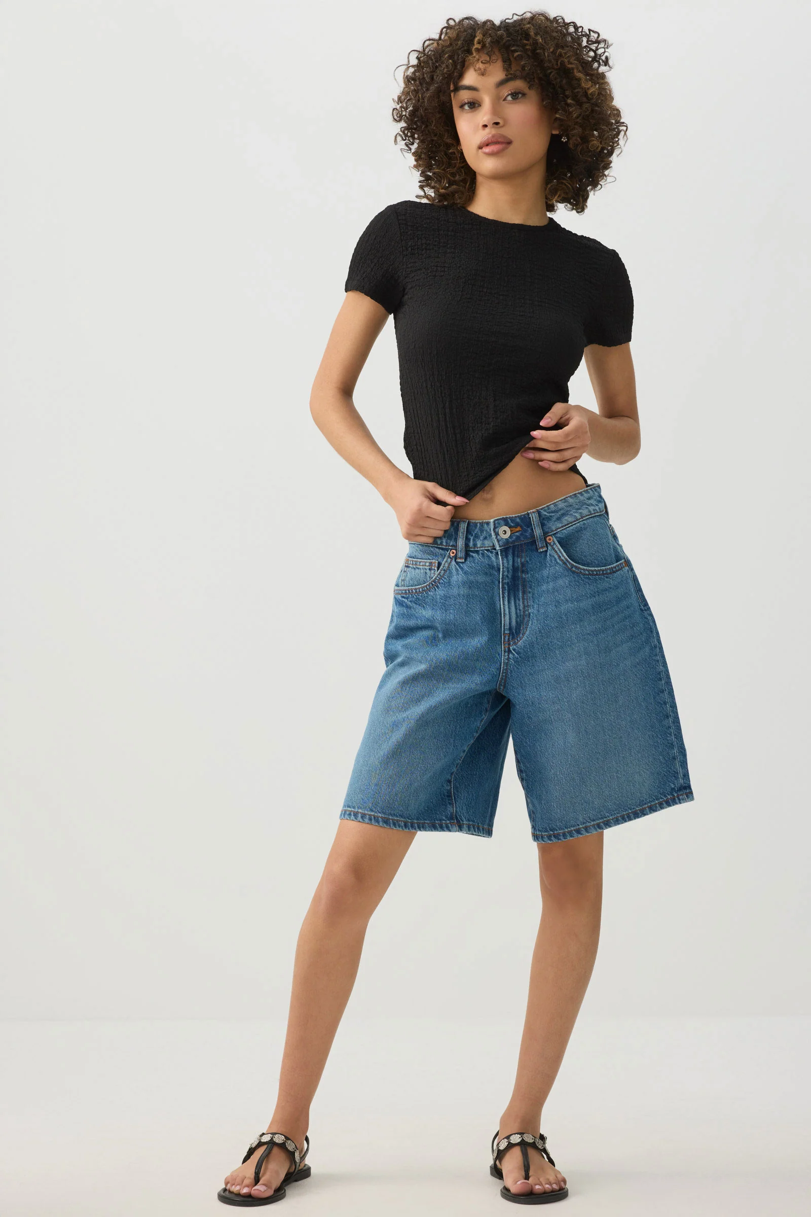 Textured Knit Short Sleeve T-Shirt - Image 2