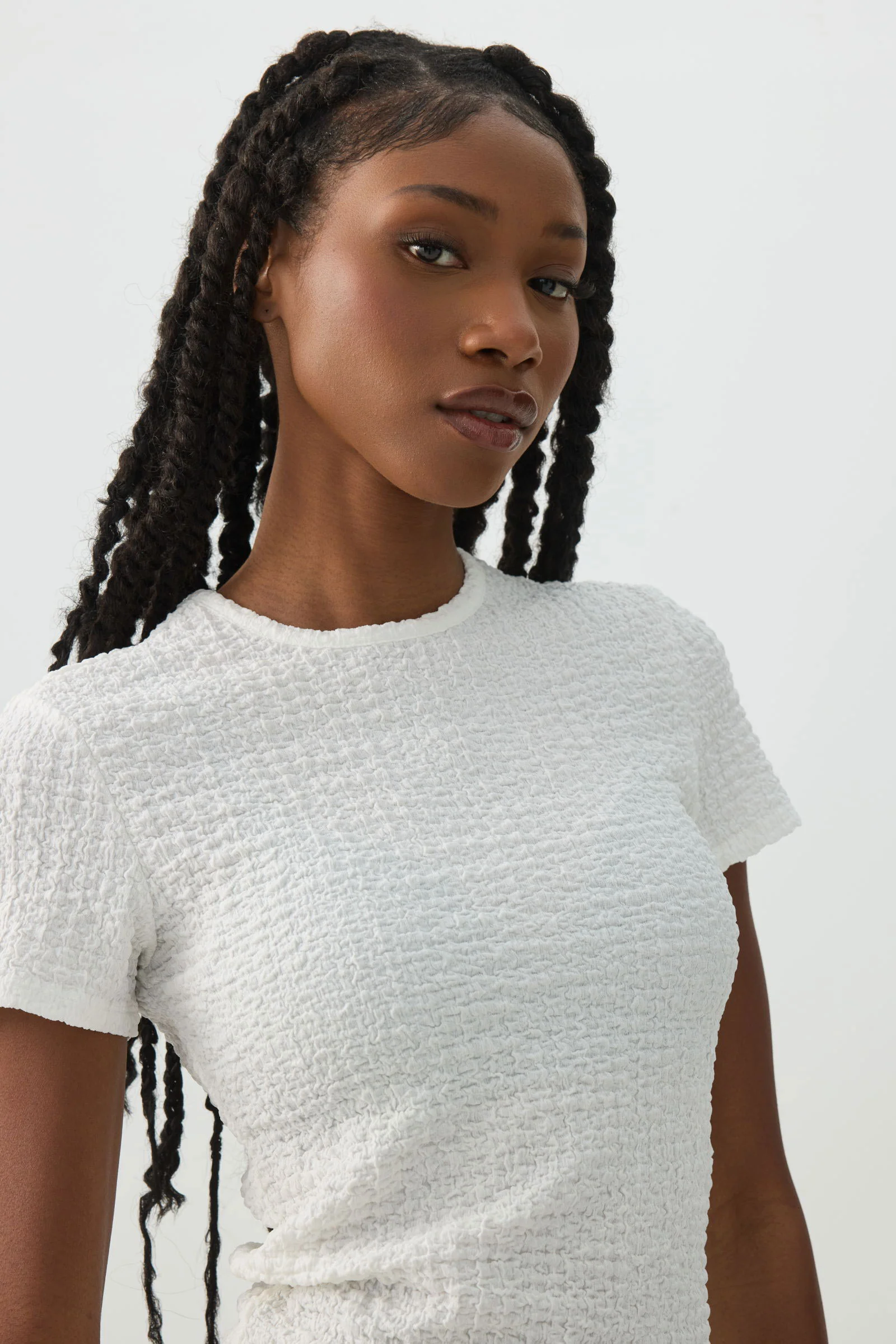 Textured Knit Short Sleeve T-Shirt - Image 2