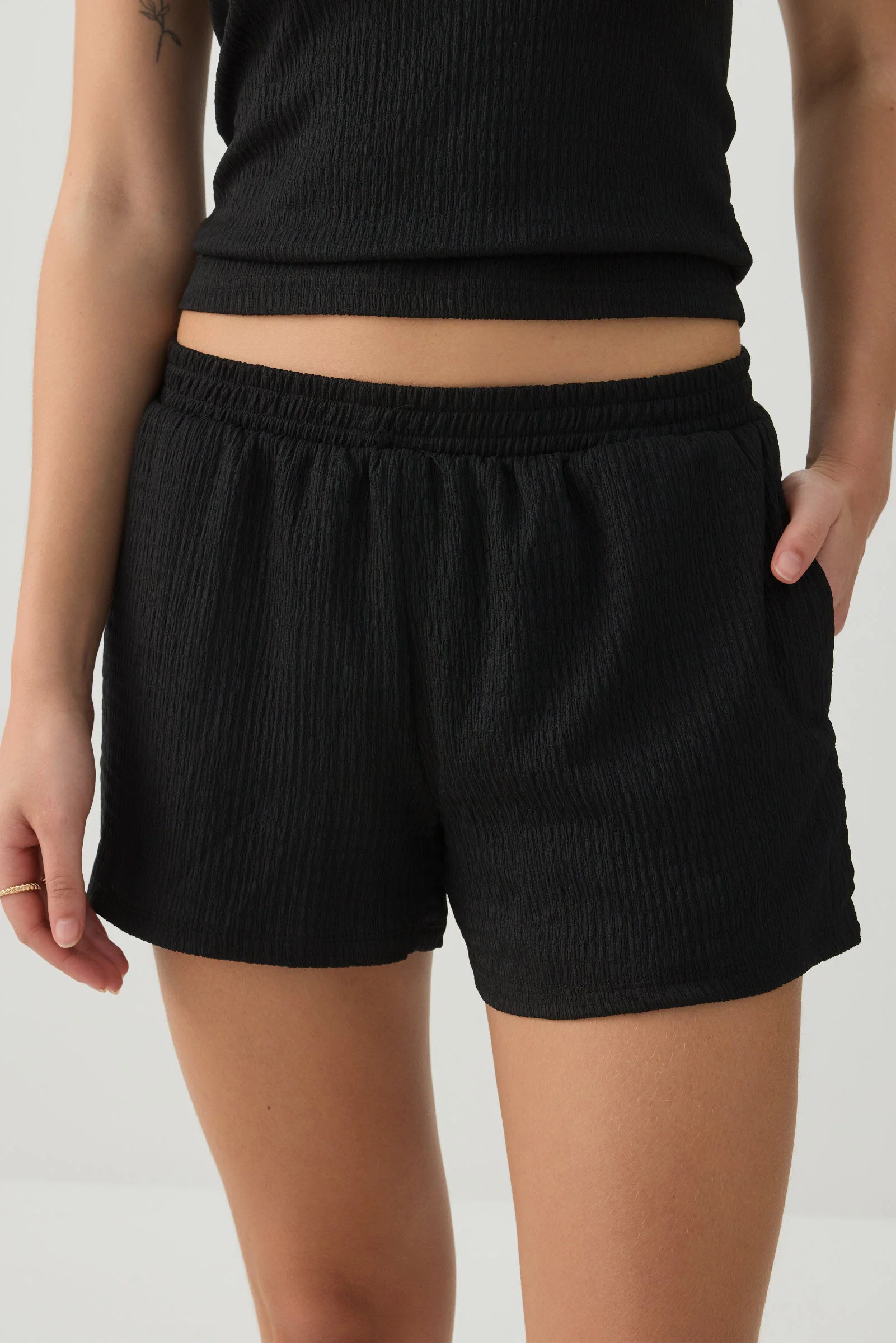 Textured Knit Shorts - Image 3